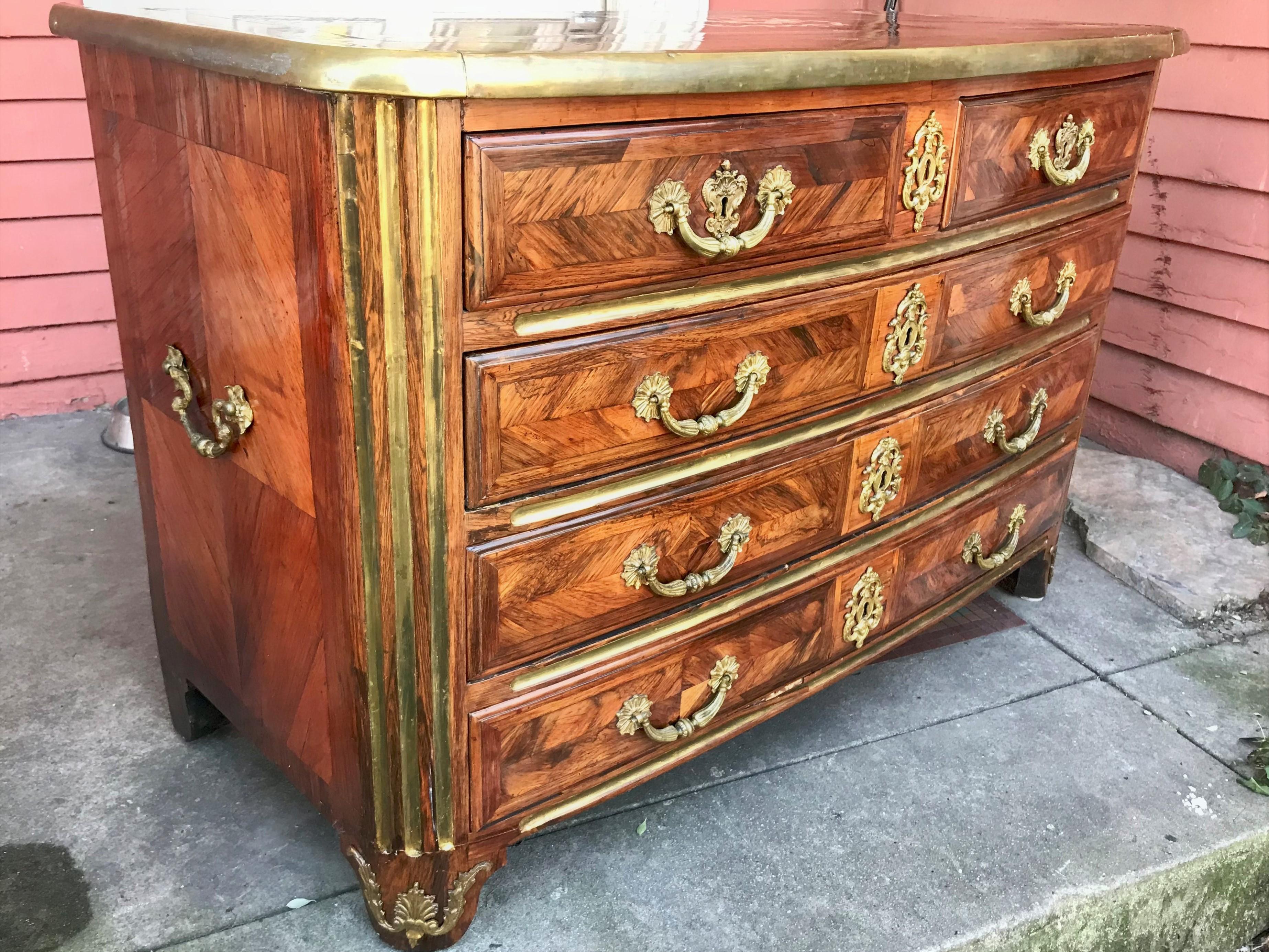 Regence Kingwood Commode Early 18th Century with Gilded Mounts 13