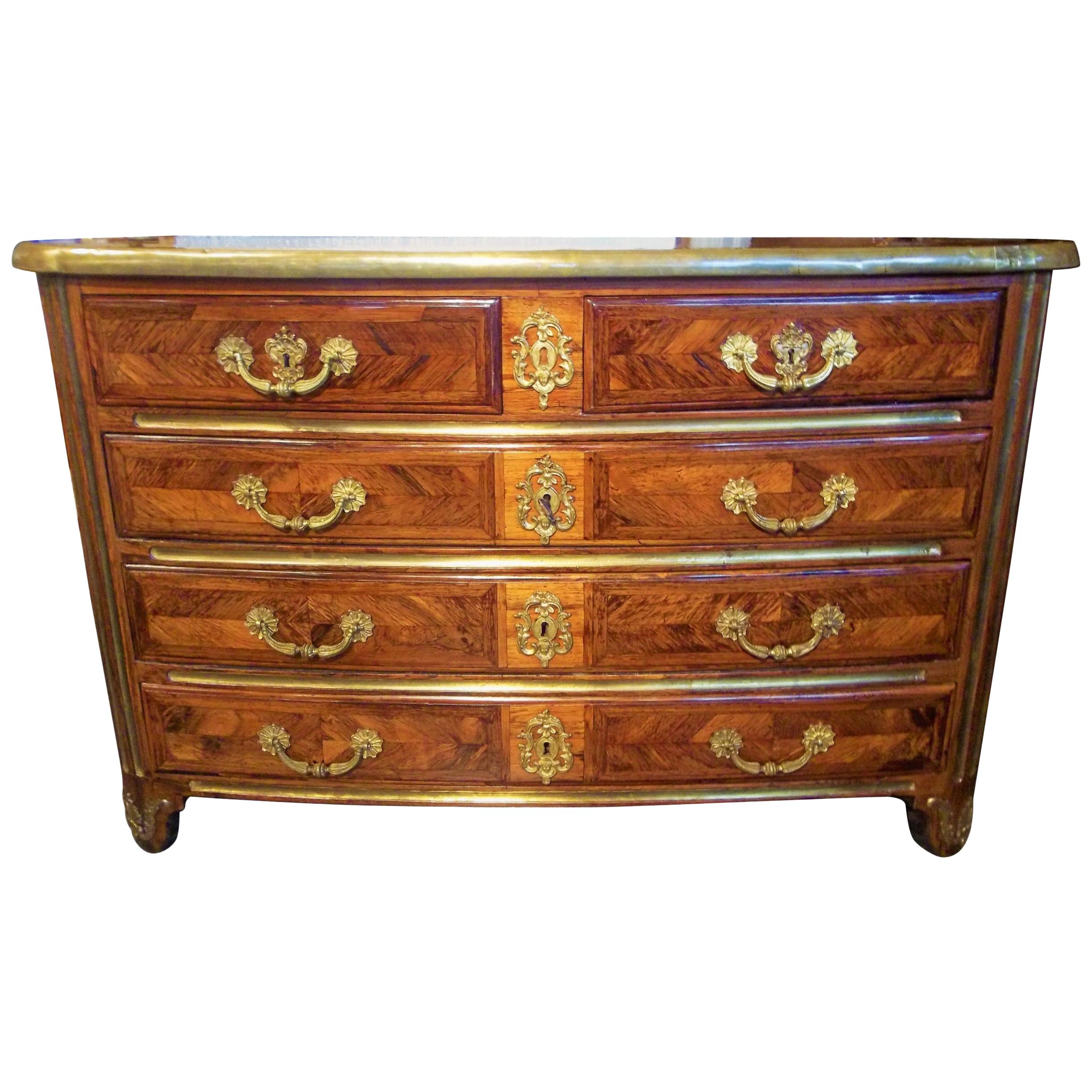 French Regence Kingwood Commode Early 18th Century with Gilded Mounts