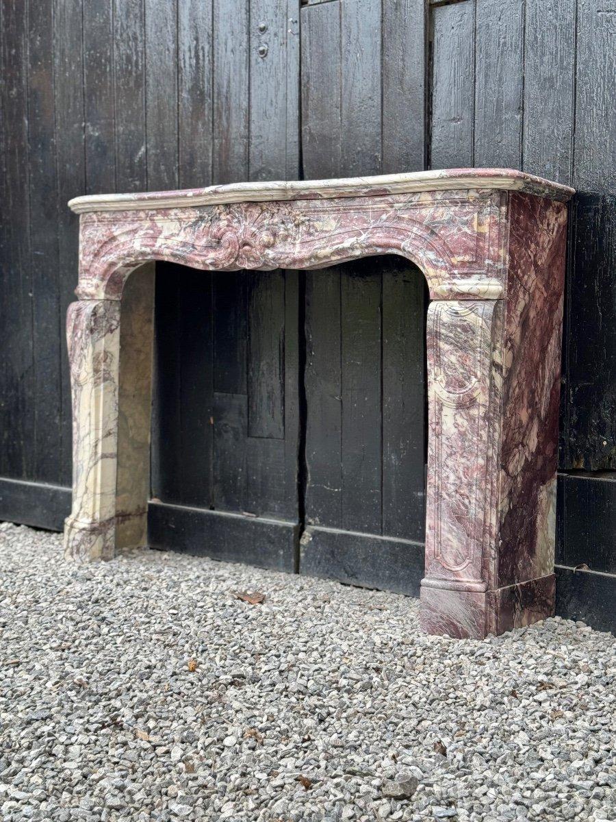 Louis XIV Regence mantel in Breche Violette marble, 18th century For Sale