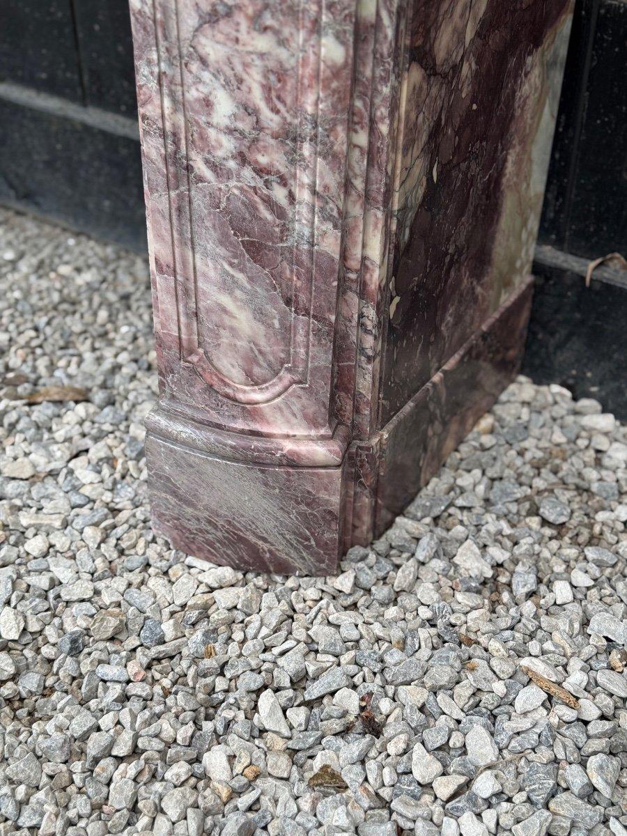 French Regence mantel in Breche Violette marble, 18th century For Sale