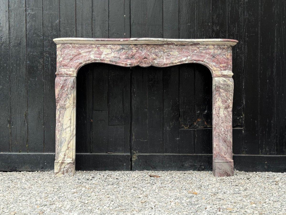 Regence mantel in Breche Violette marble, 18th century For Sale 2