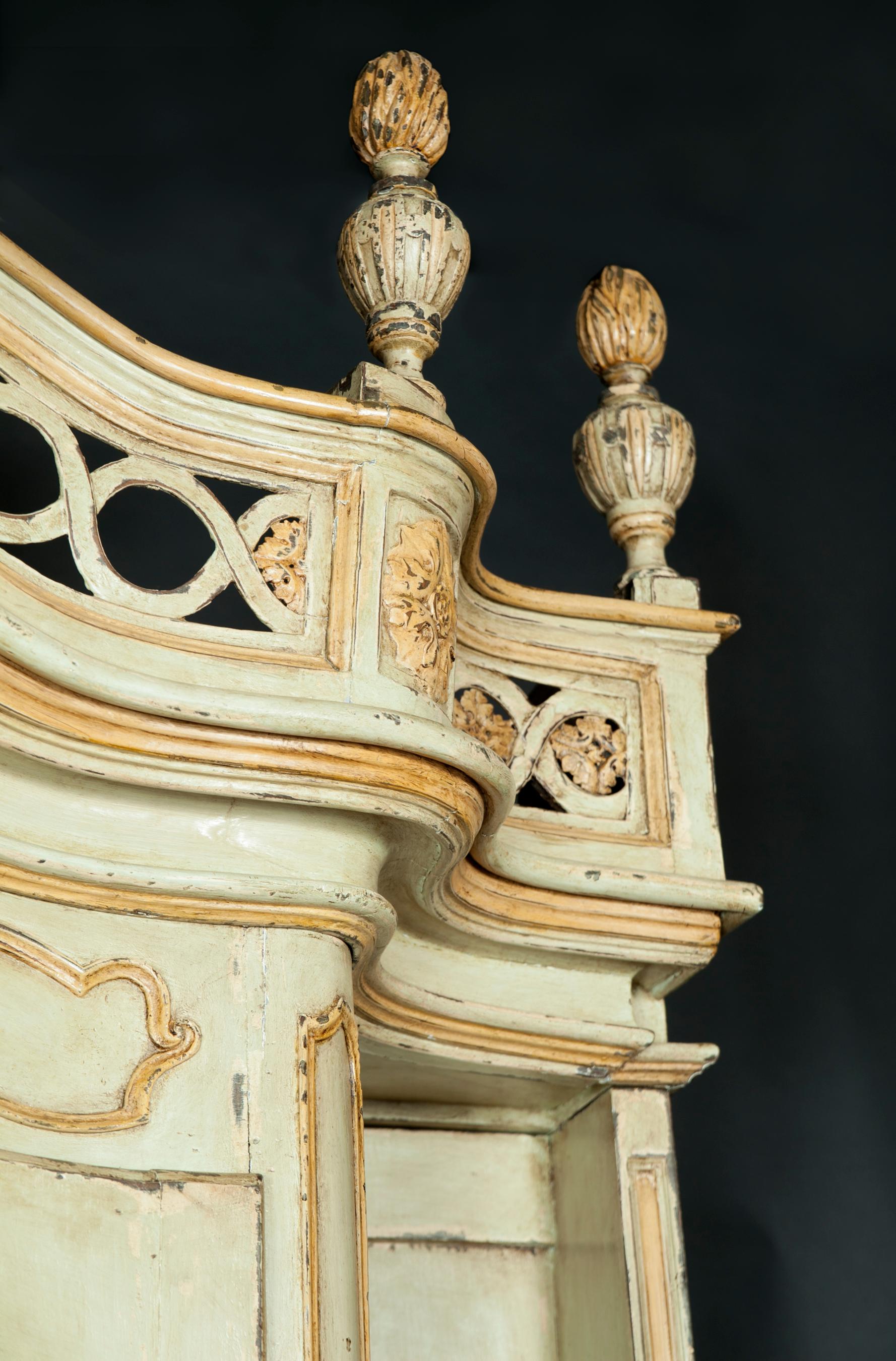 French Regence Painted Buffet à Deux Corps, Early 18th Century For Sale