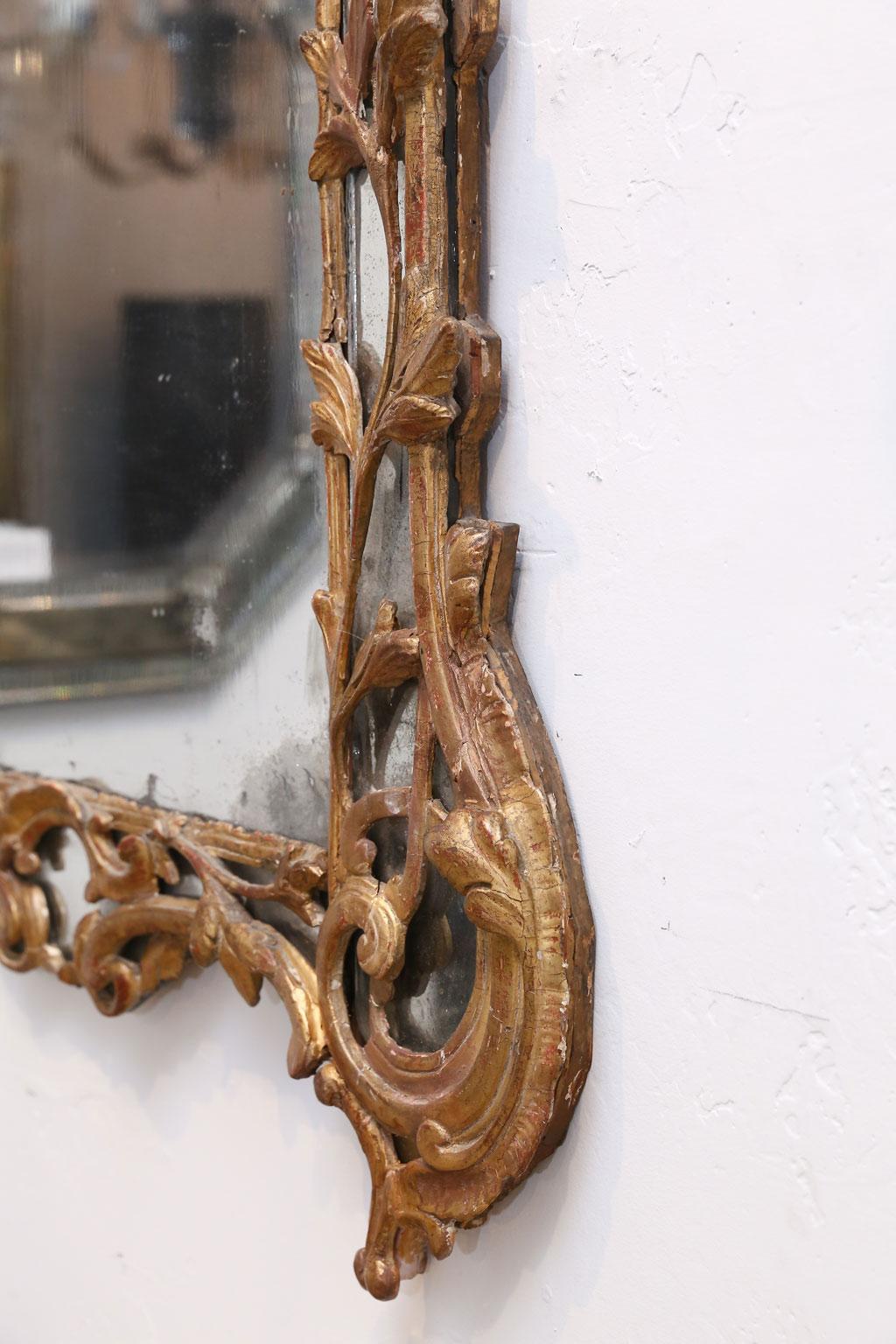 Hand-Carved Regence Period Giltwood Mirror
