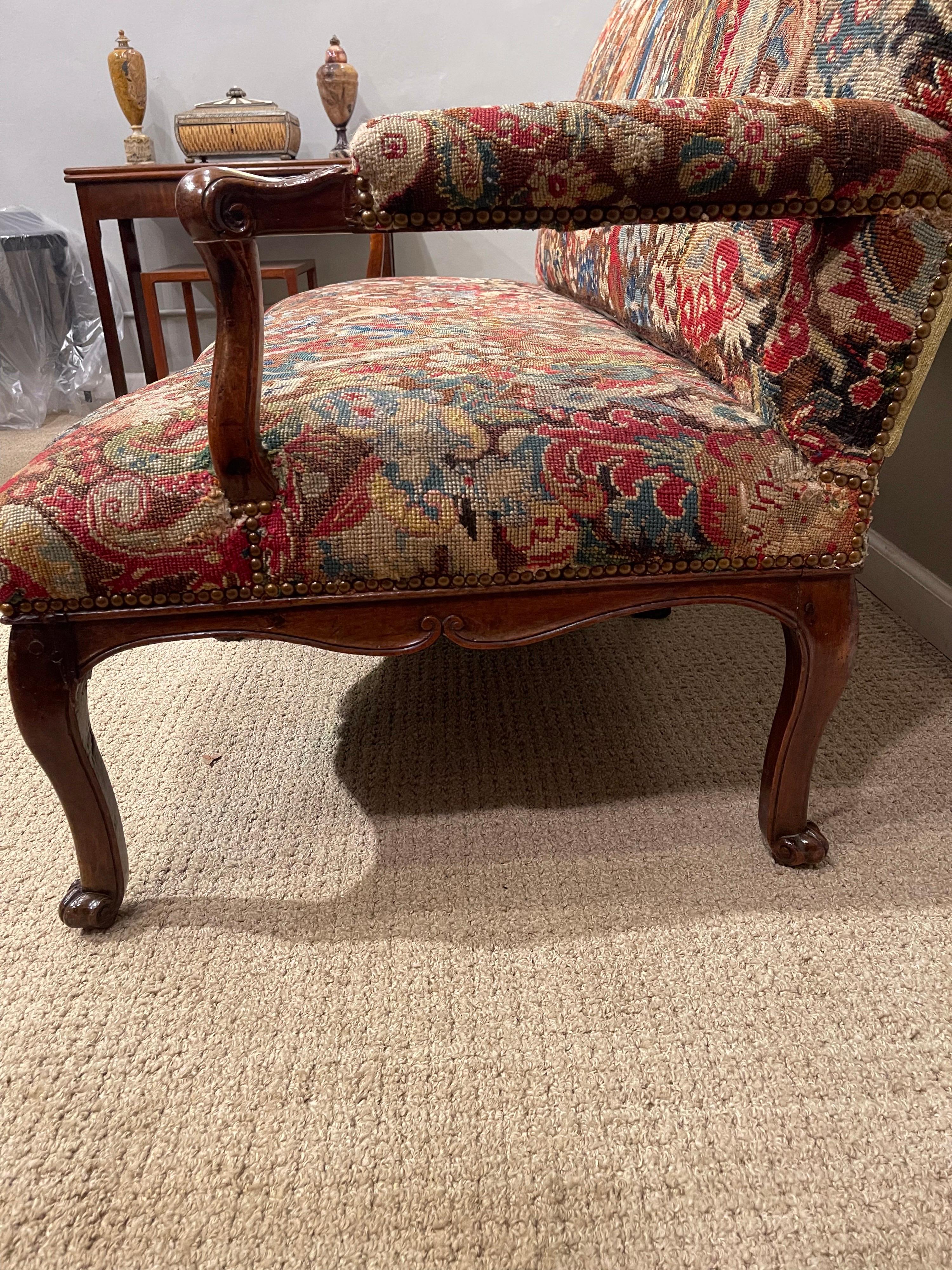 Régence Period Needlepoint Covered Settee 4