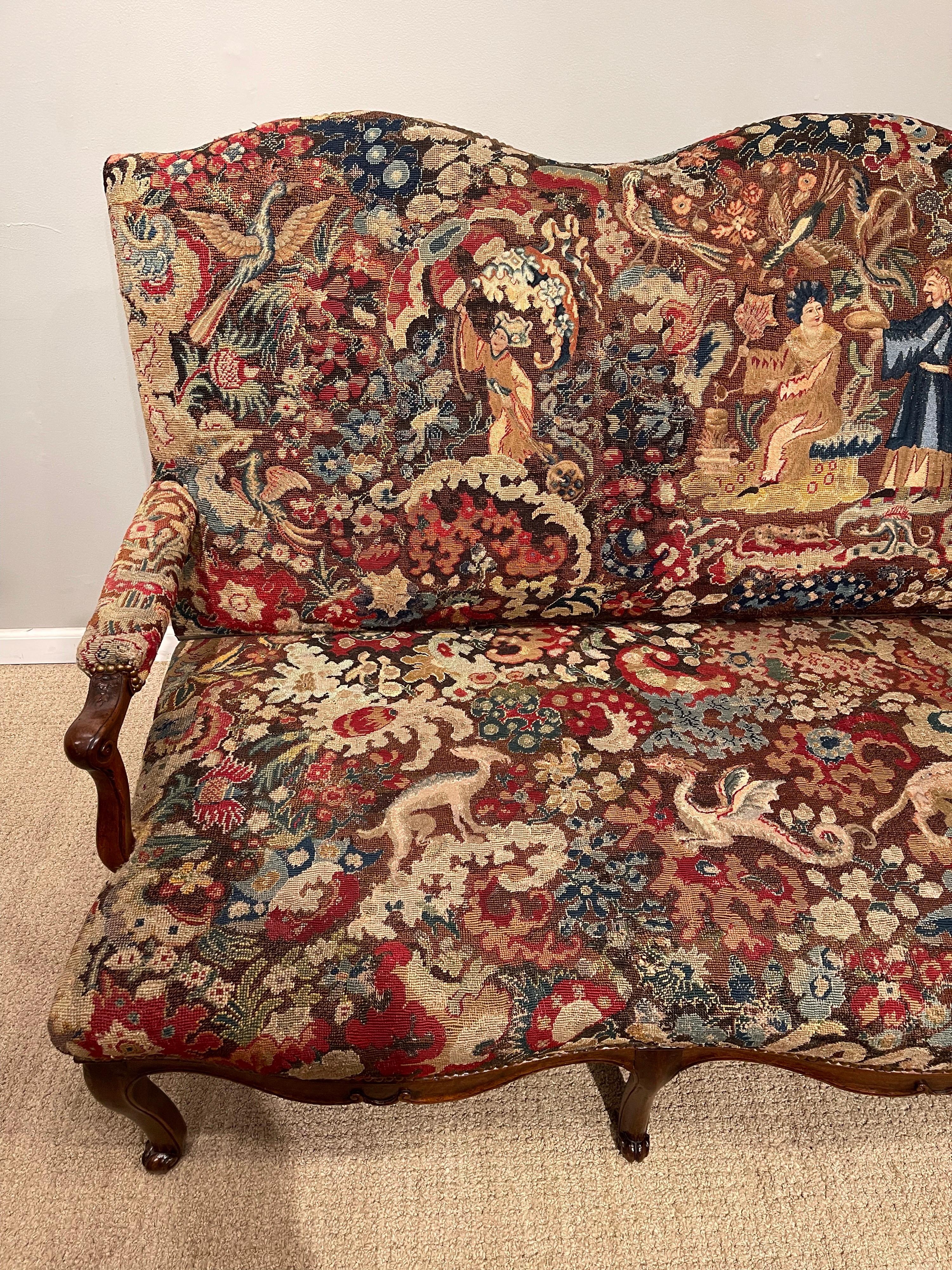 Régence Period Needlepoint Covered Settee 5