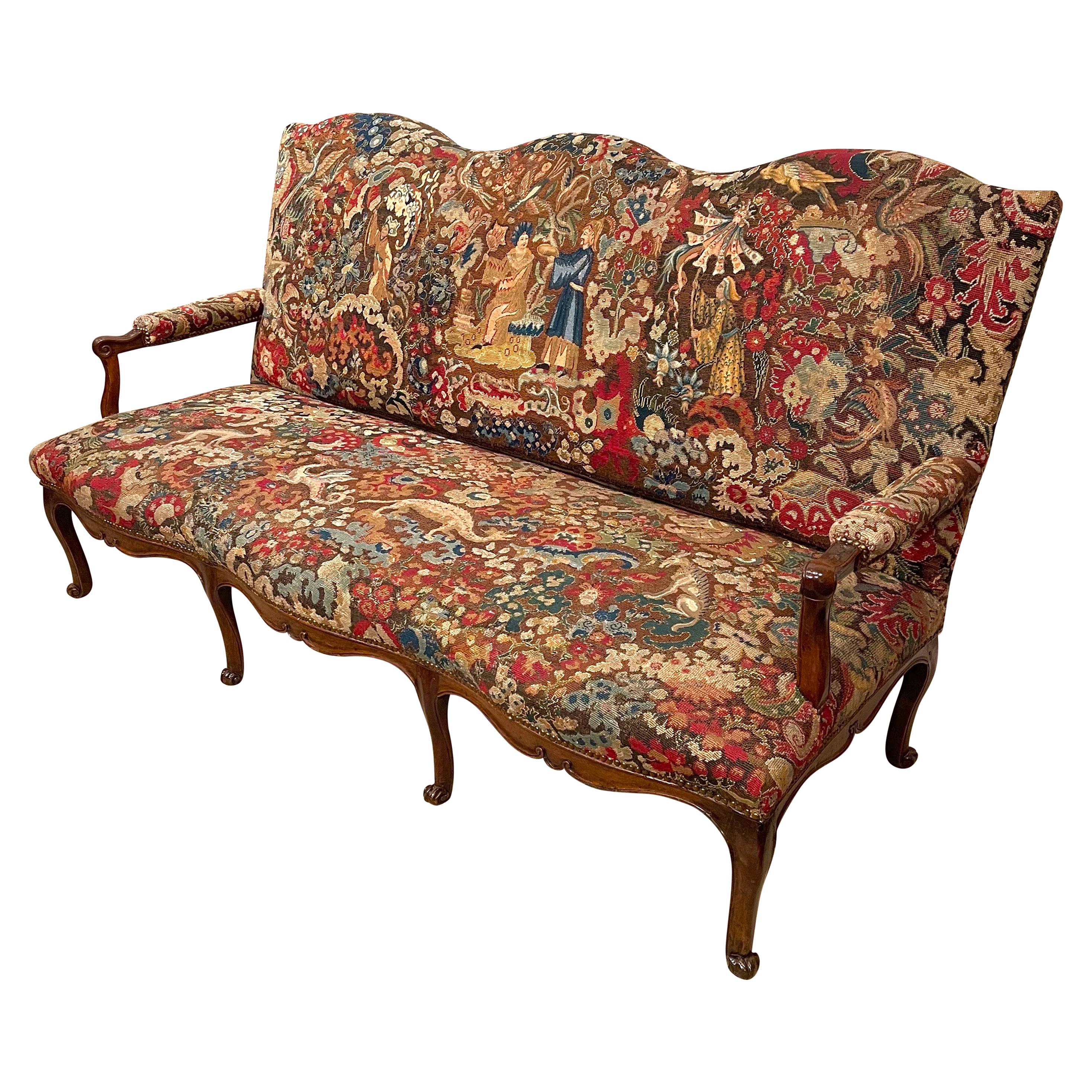 Régence Period Needlepoint Covered Settee