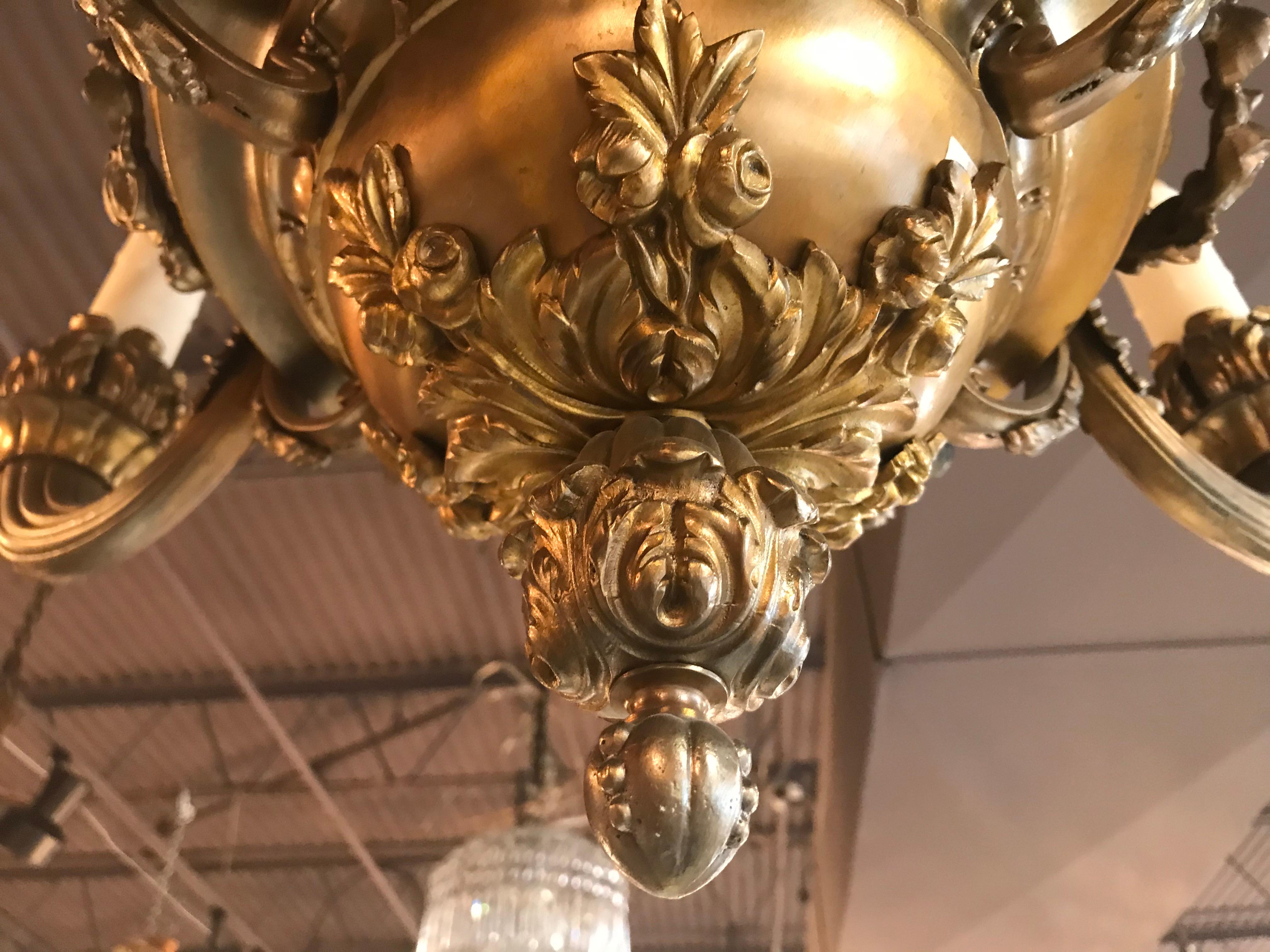 Regence Style Bronze Chandelier For Sale 1