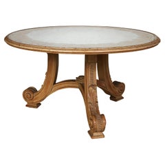 Regence Style Circular Coffee Table with Eglomise Top