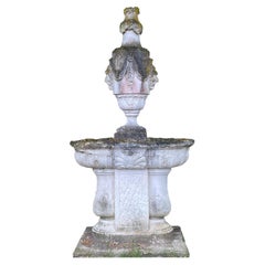 Regence Style Garden Fountain with Double Basin in Stone