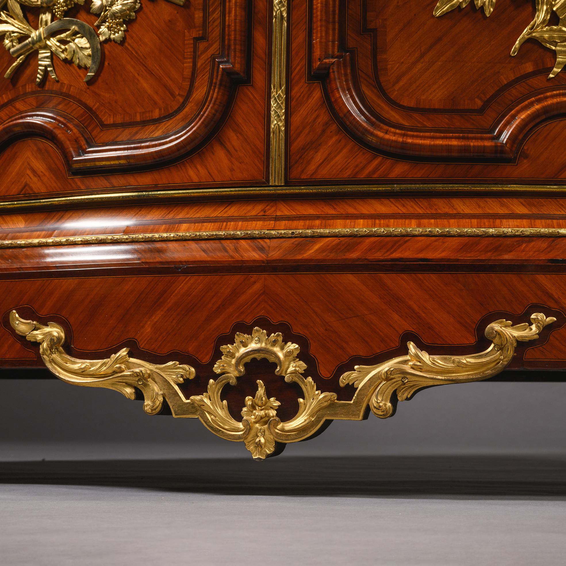 Bibliothèque en marqueterie montée sur vermeil de style Régence par la Maison Beurdeley, Paris en vente 3