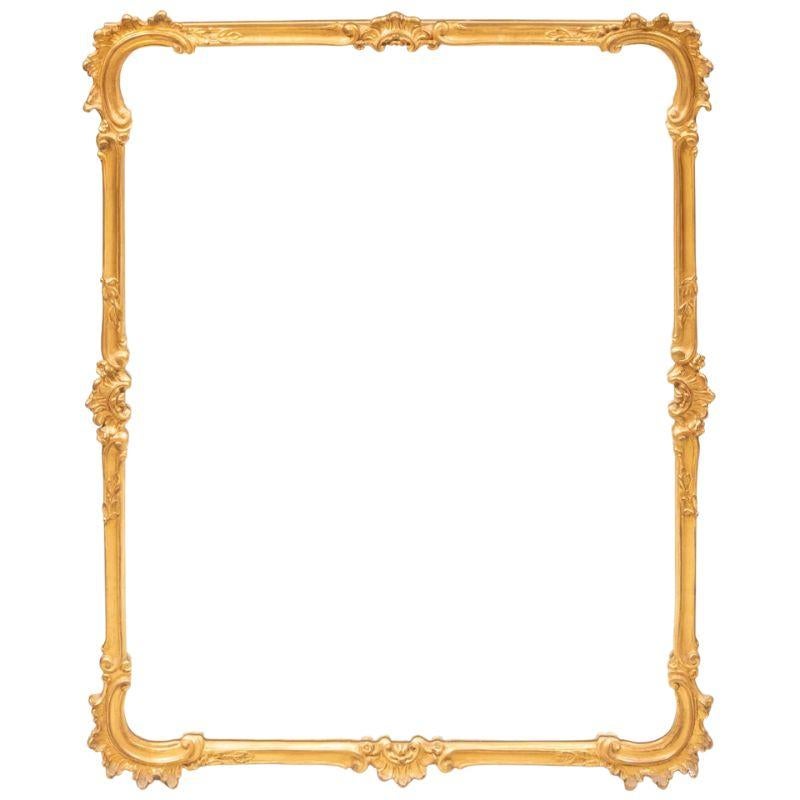 Regence Style Gilt Mirror with Beveled Detail In Good Condition For Sale In Locust Valley, NY