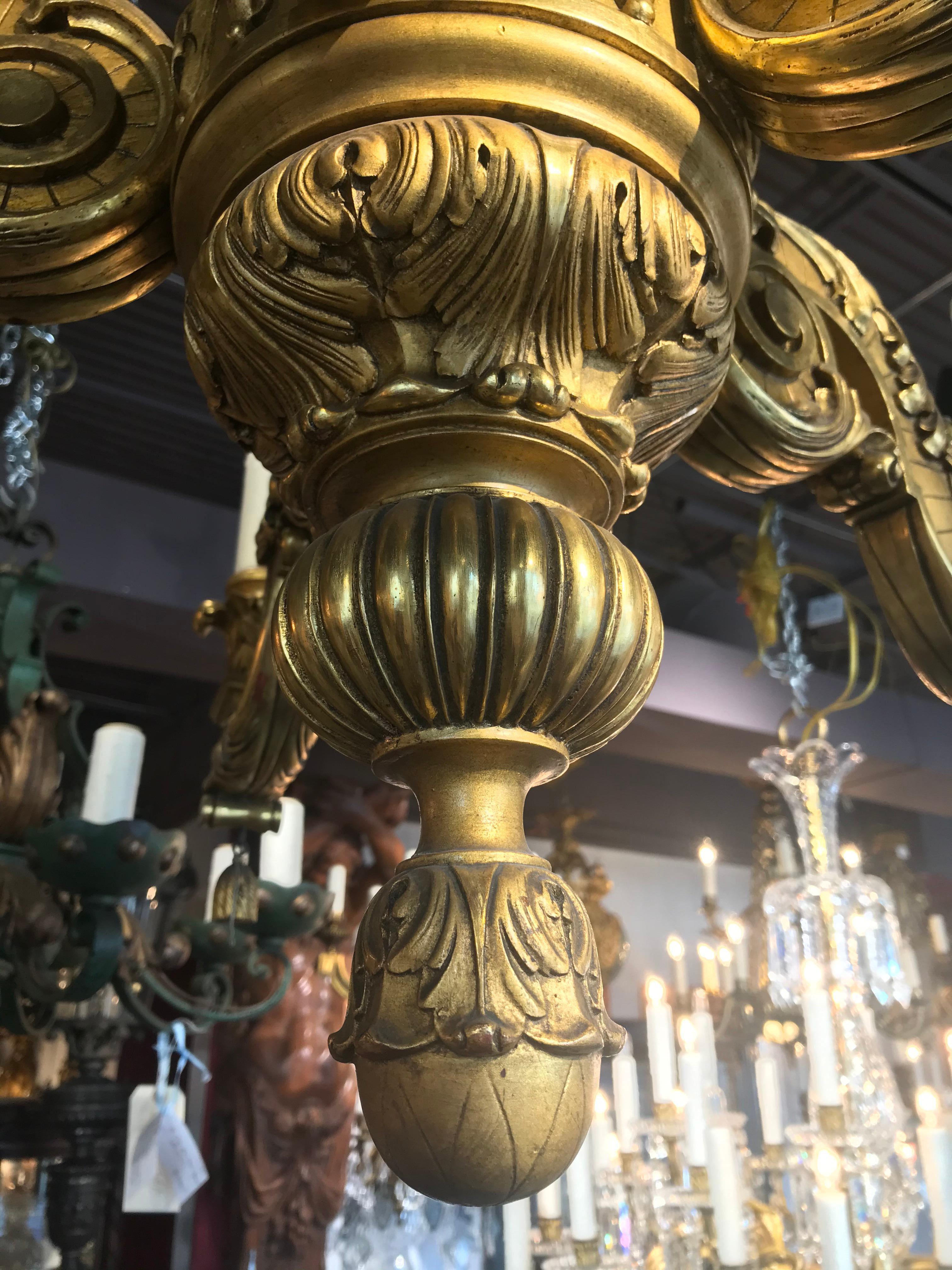 Early 20th Century Regence Style Giltwood Chandelier For Sale