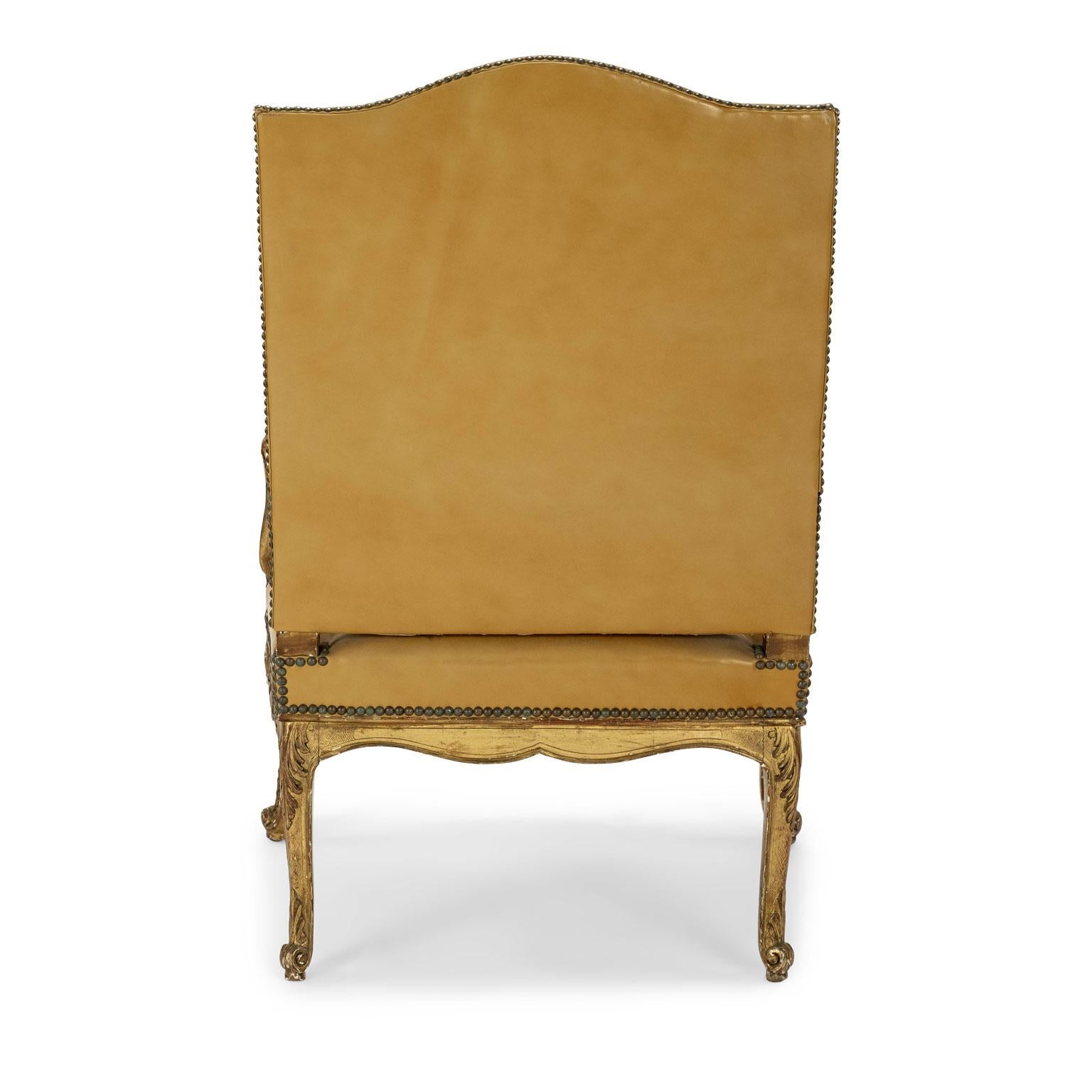 19th Century Regence Style Giltwood Armchair For Sale