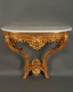Console in legno dorato in stile Regence, Francia, CIRCA 1870