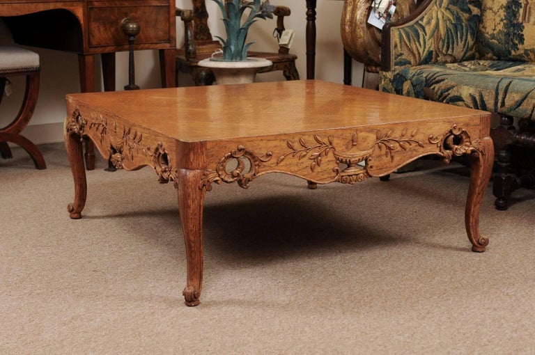 Regence Style Large Square Oak Coffee Table France At 1stdibs Regence Style Large Square Oak Coffee Table France At 1stdibs