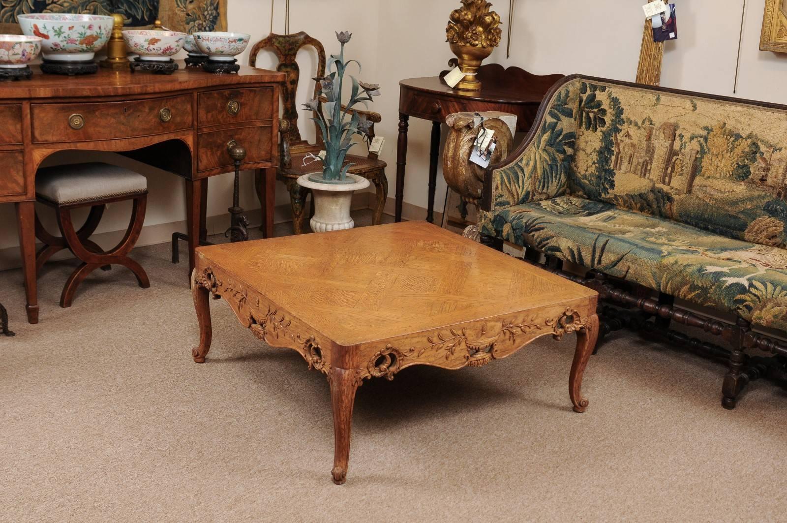 large oak coffee table