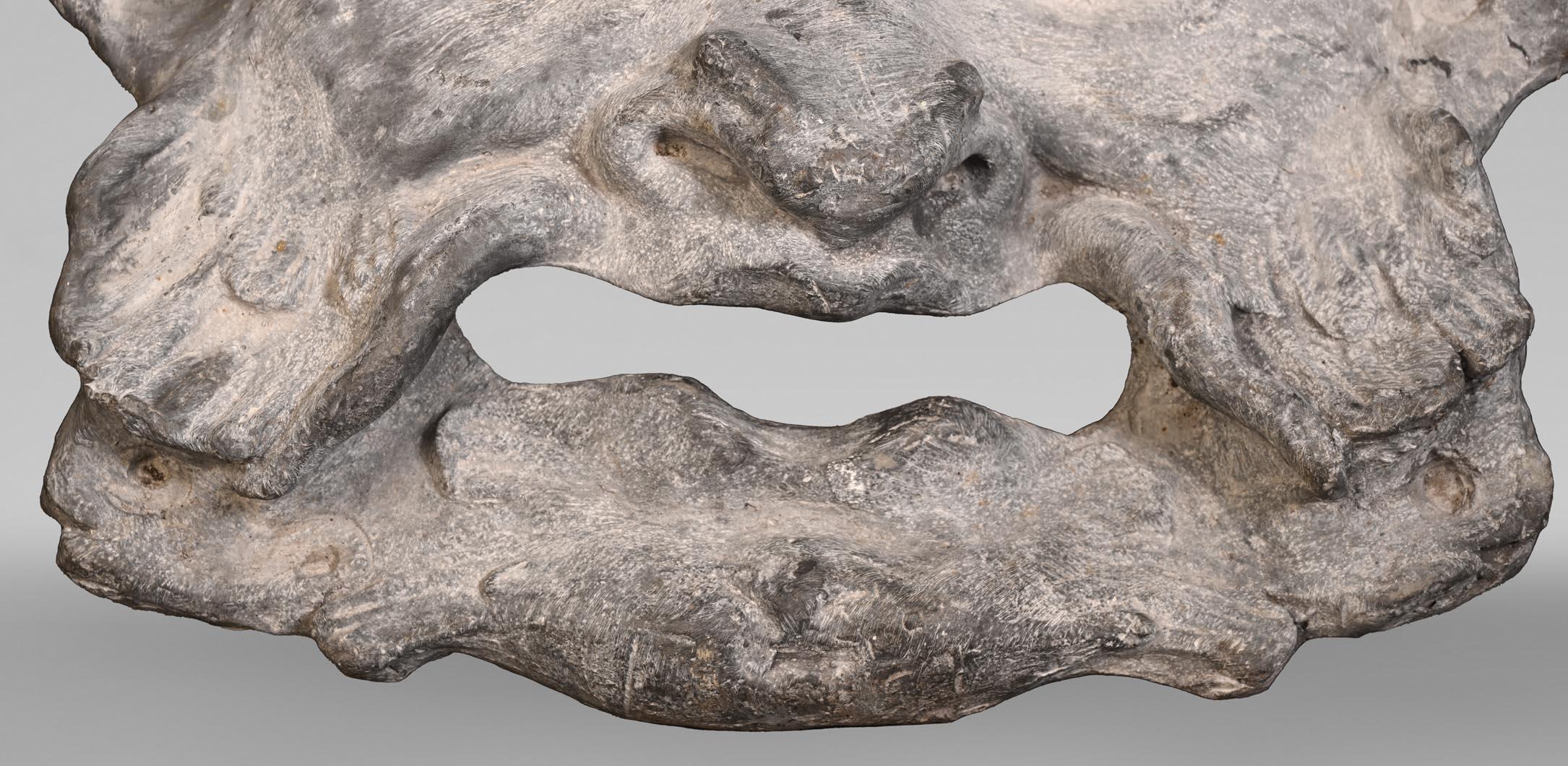 Stampato Maschera da fontana grottesca in piombo in stile Regence in vendita
