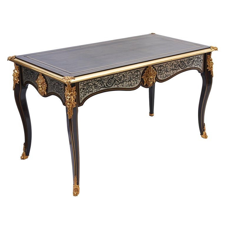 Regence Style Macassar Ebony Bureau De Dame with Boulle Work, French
