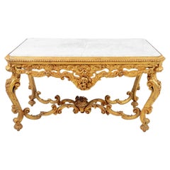 Regence Style Marble Top Giltwood Center Table