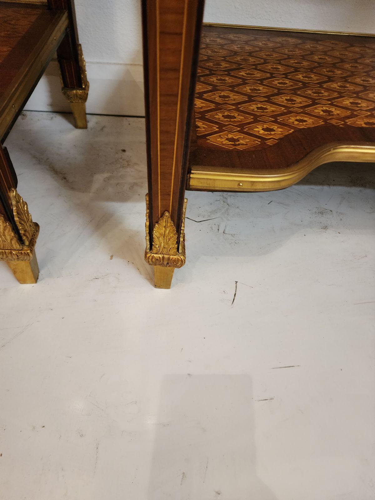 Regence Style Marquetry Side Tables  In Excellent Condition For Sale In Dallas, TX