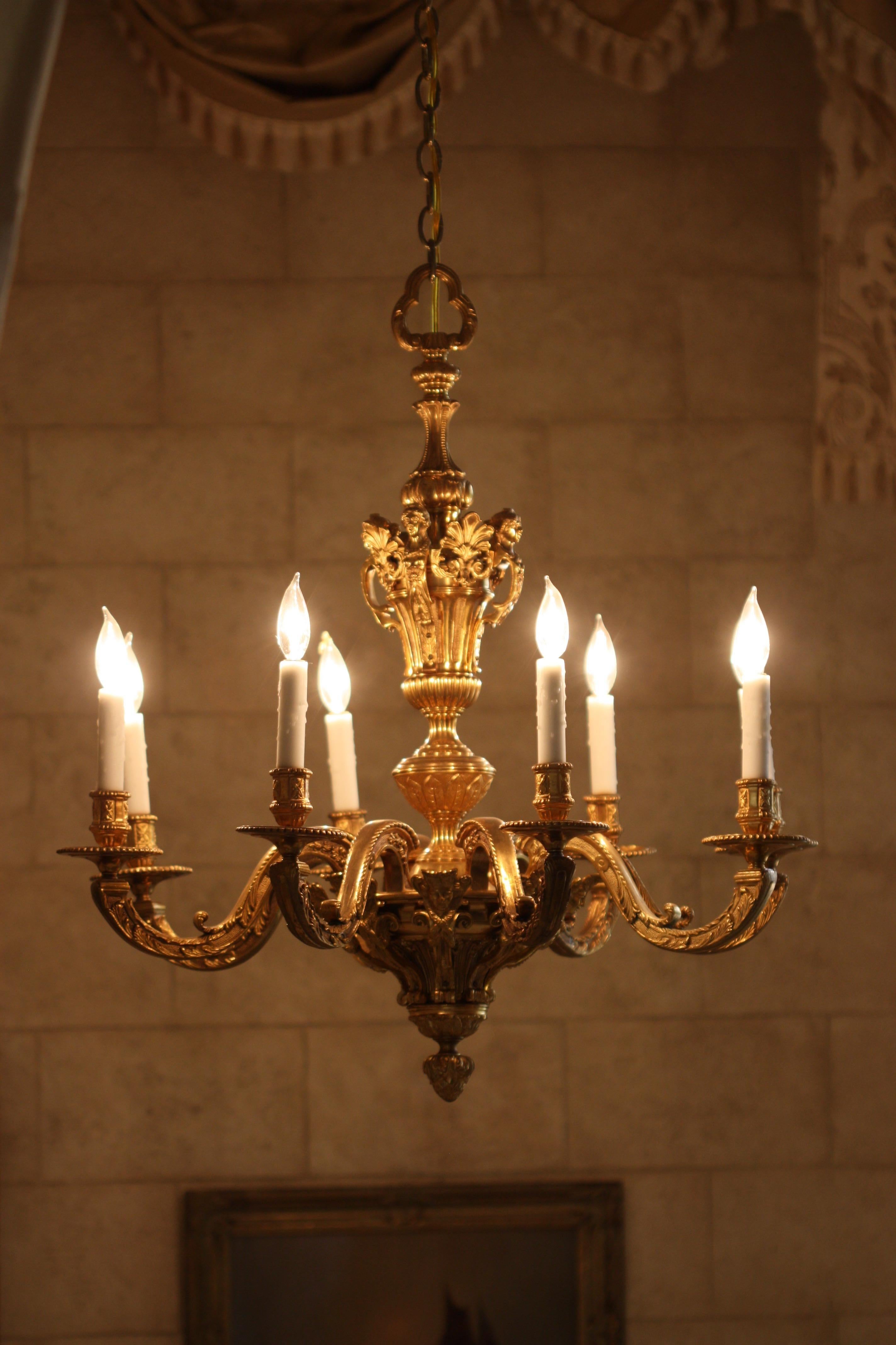 Regence Style Ormolu Eight-Light Chandelier For Sale 2