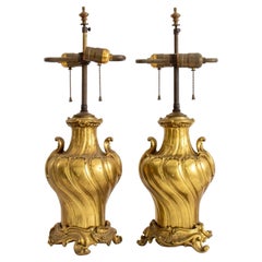Regence Style Ormolu Vases Mounted as Lamps, Pair