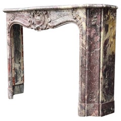 Regence Style Peach Blossom Marble Mantel, 18th Century