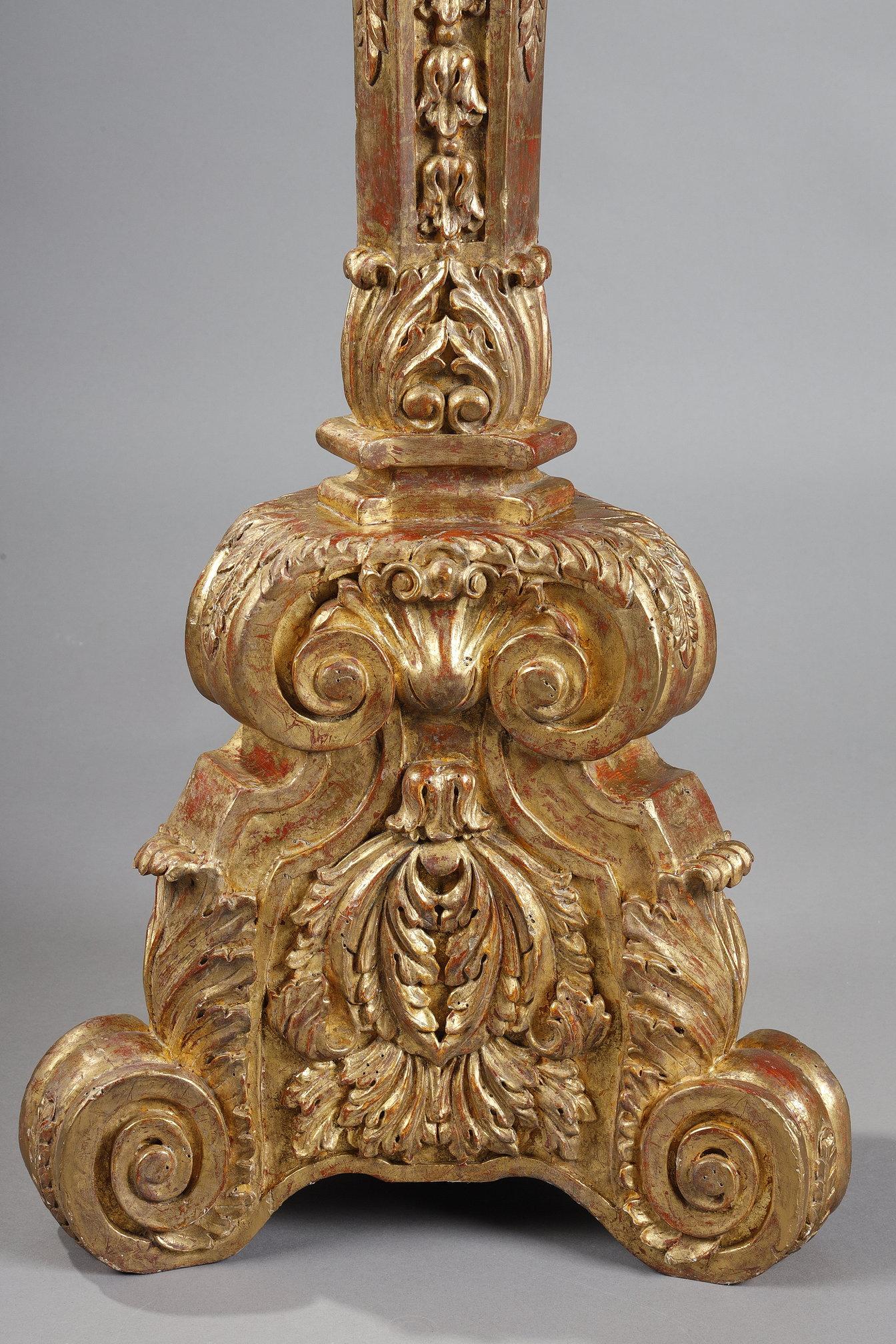 Regence style tripod giltwood stand For Sale 12