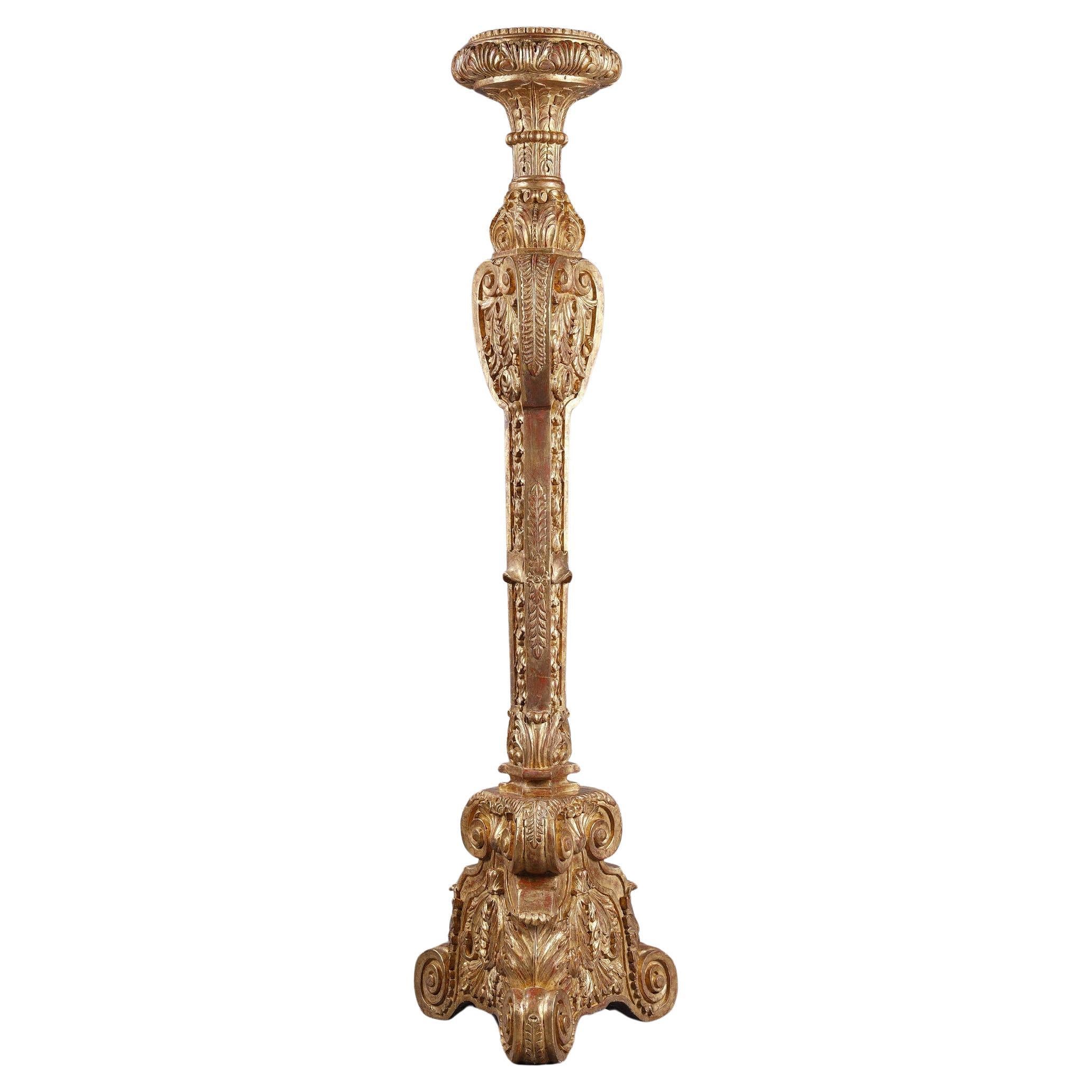 Regence style tripod giltwood stand