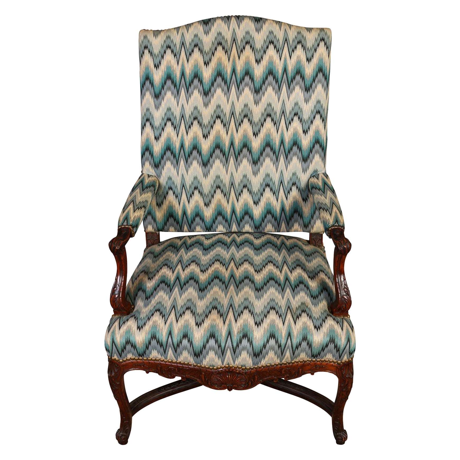 Regence Nogal Bergere en tejido de punto de llama azul en venta