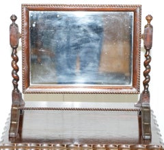 Regency 1815 Tabletop Cheval Mirror Original Plate Glass Barley Twist