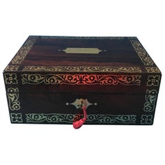 Regency 1820 Brass Inlaid Rosewood Box in Super Condition