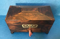 Regency 1820 Inlaid Brazilian Rosewood Tea Caddy