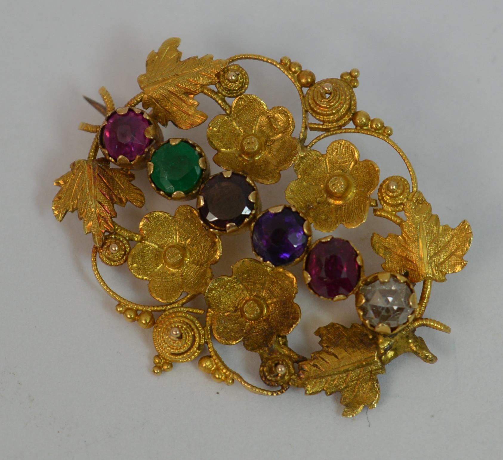 Regency 1820s Georgian 18 Carat Gold Regard Acrostic Brooch In Good Condition In St Helens, GB