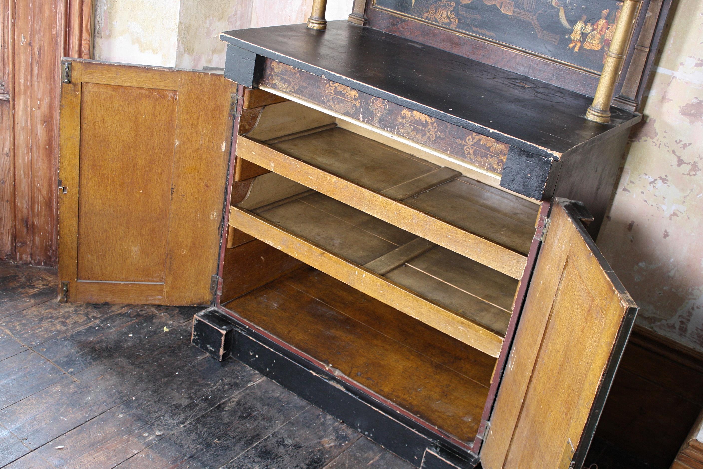 Regencia XIX Chinoiserie Casa de Campo Chiffonier Buffet Aparador Armario en venta 7