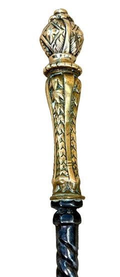 Regency 19th Century Brass, Ormolu And Steel Fire Tools