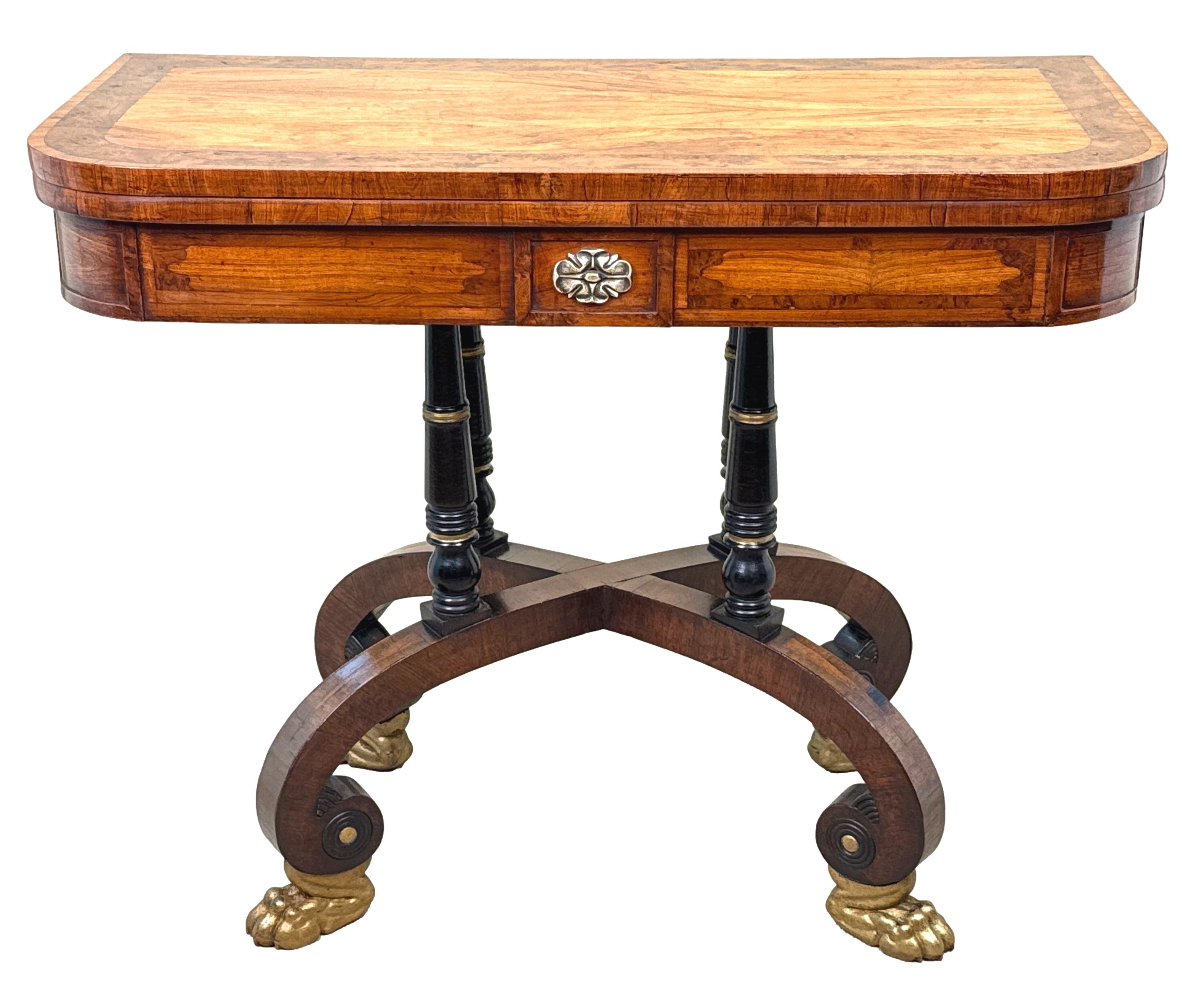 Regency 19th Century Kingwood Card Table For Sale 11
