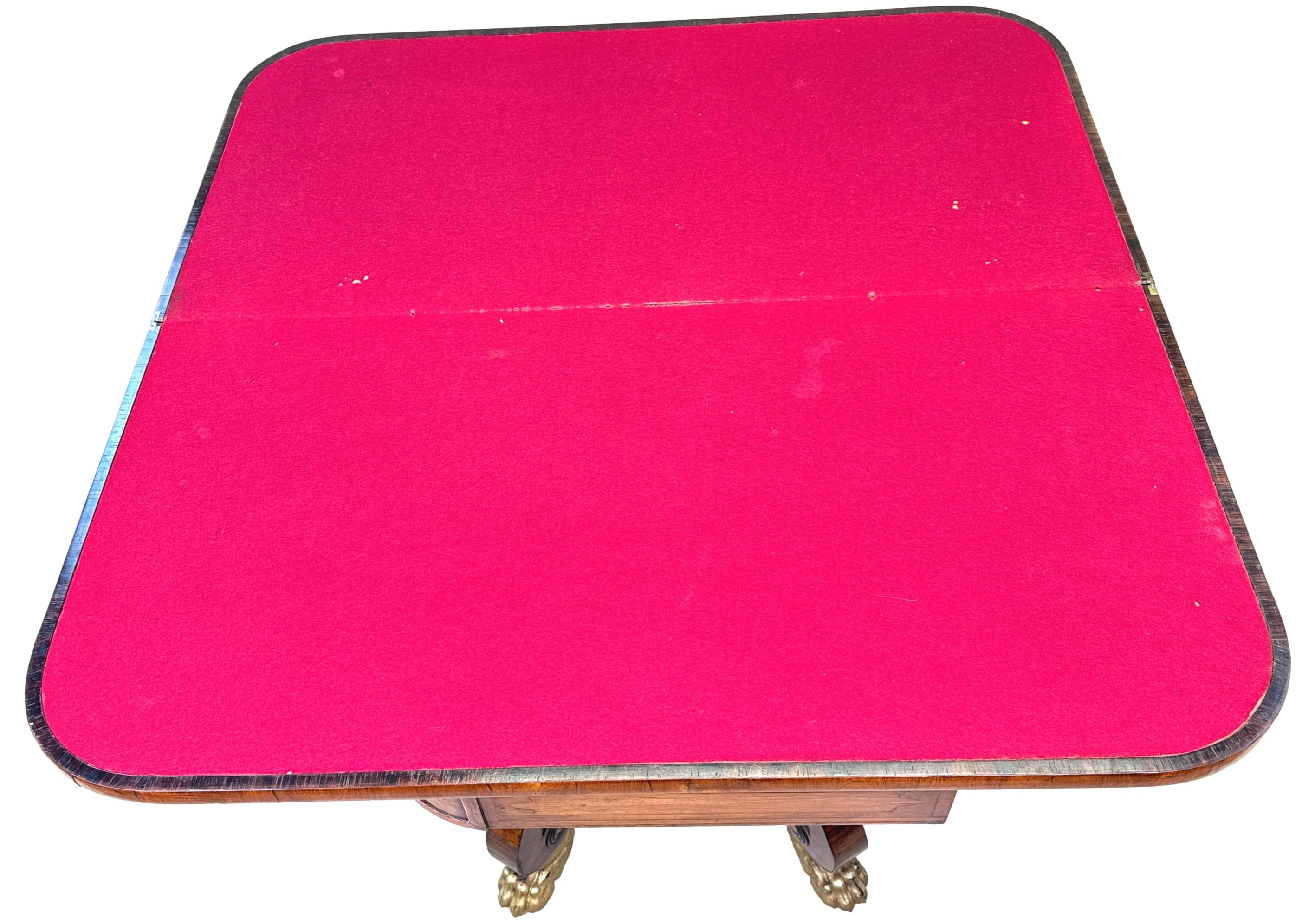 Regency 19th Century Kingwood Card Table For Sale 2