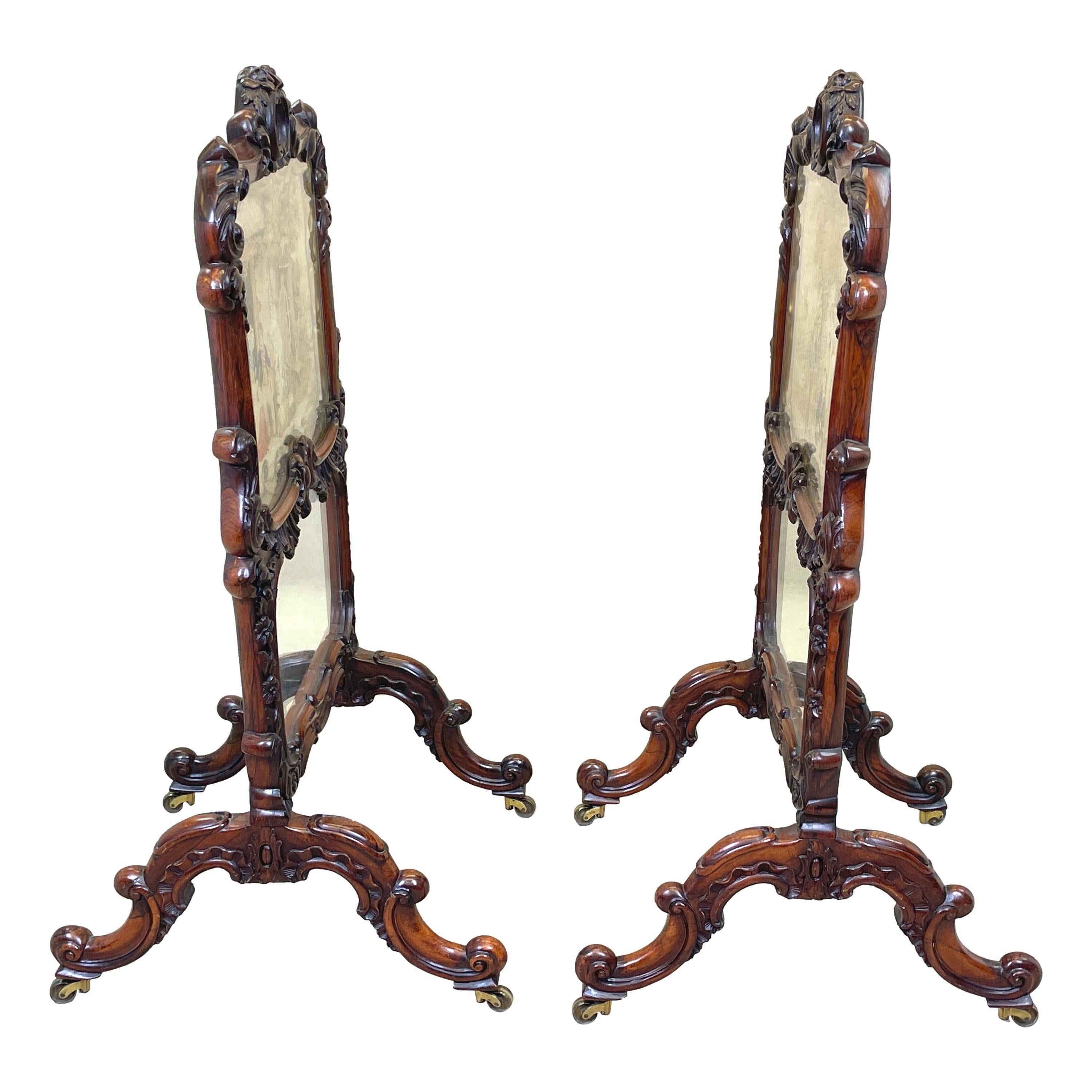 Regency 19th Century Pair of Rosewood Fire Screens For Sale 5