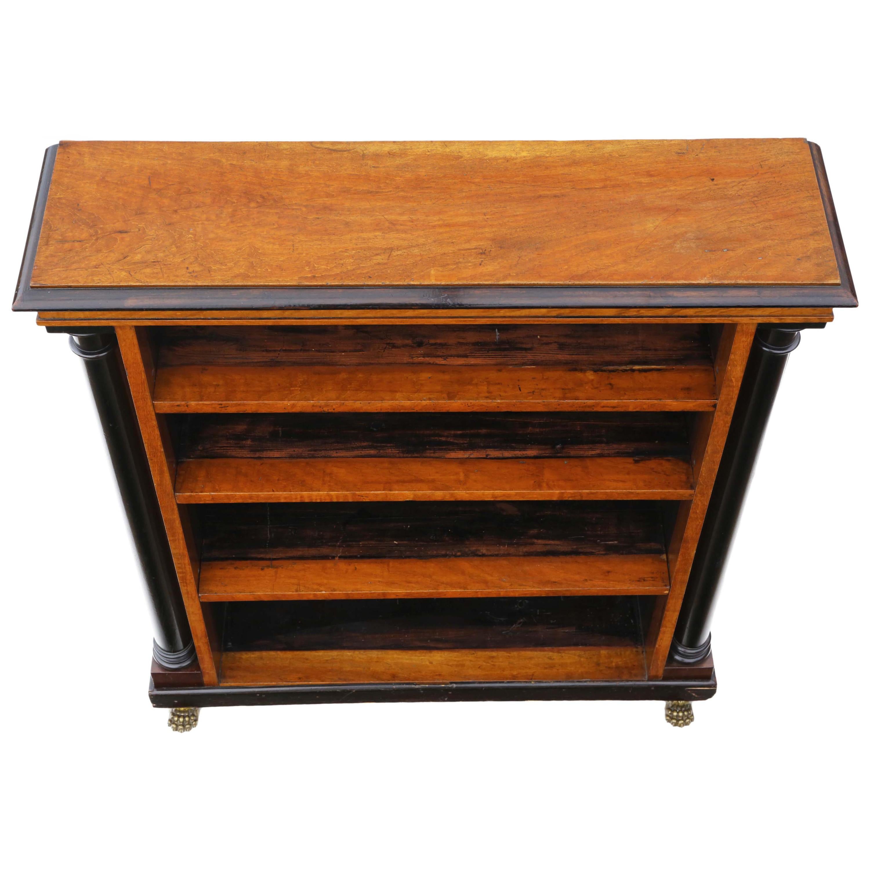 Regency 19th Century Satin Walnut Adjustable Bookcase