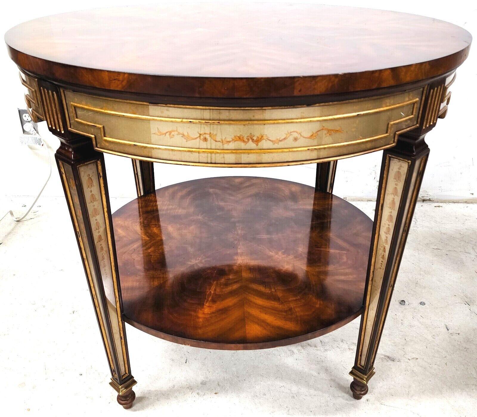 Regency 2 Drawer Eglomise Occasional Side Table by Theodore Alexander 5