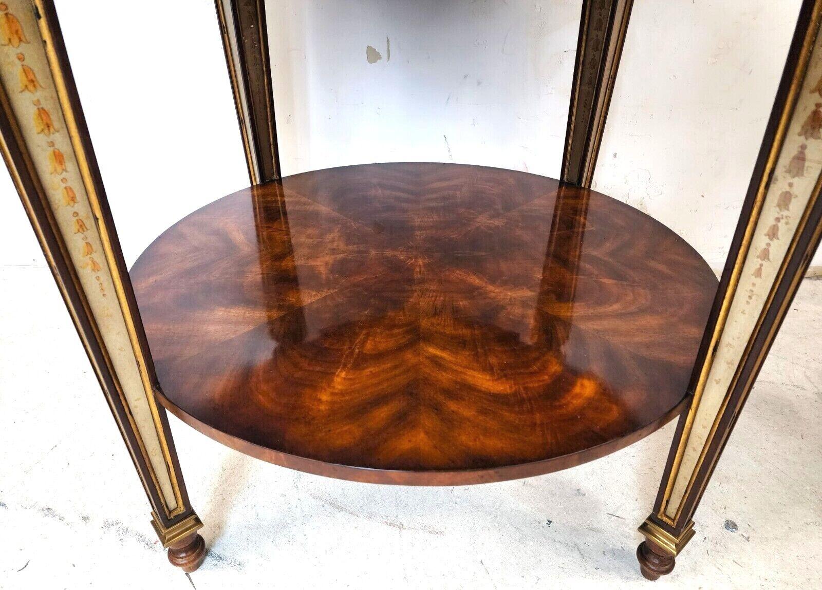 Mahogany Regency 2 Drawer Eglomise Occasional Side Table by Theodore Alexander