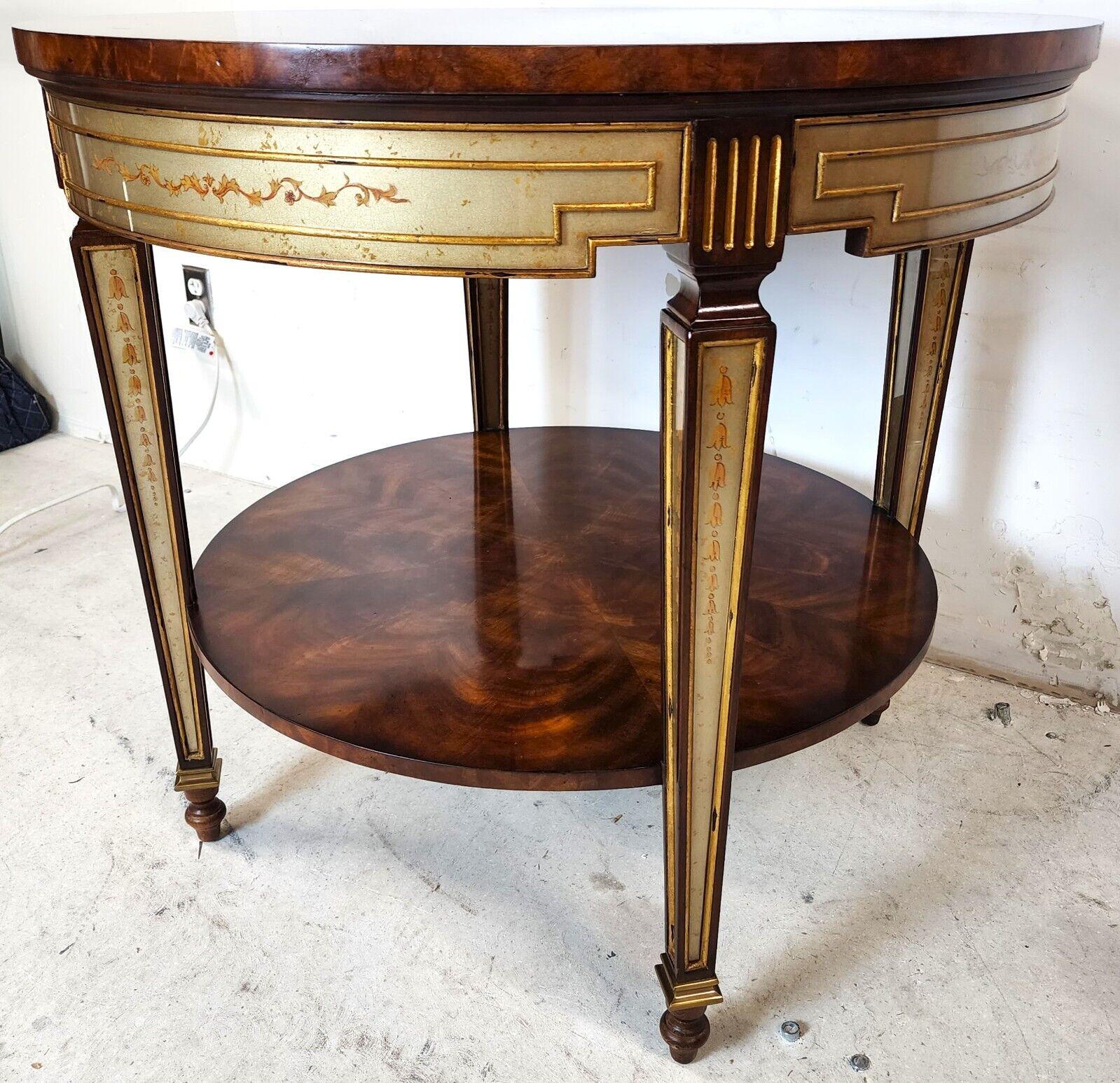 Regency 2 Drawer Eglomise Occasional Side Table by Theodore Alexander 3