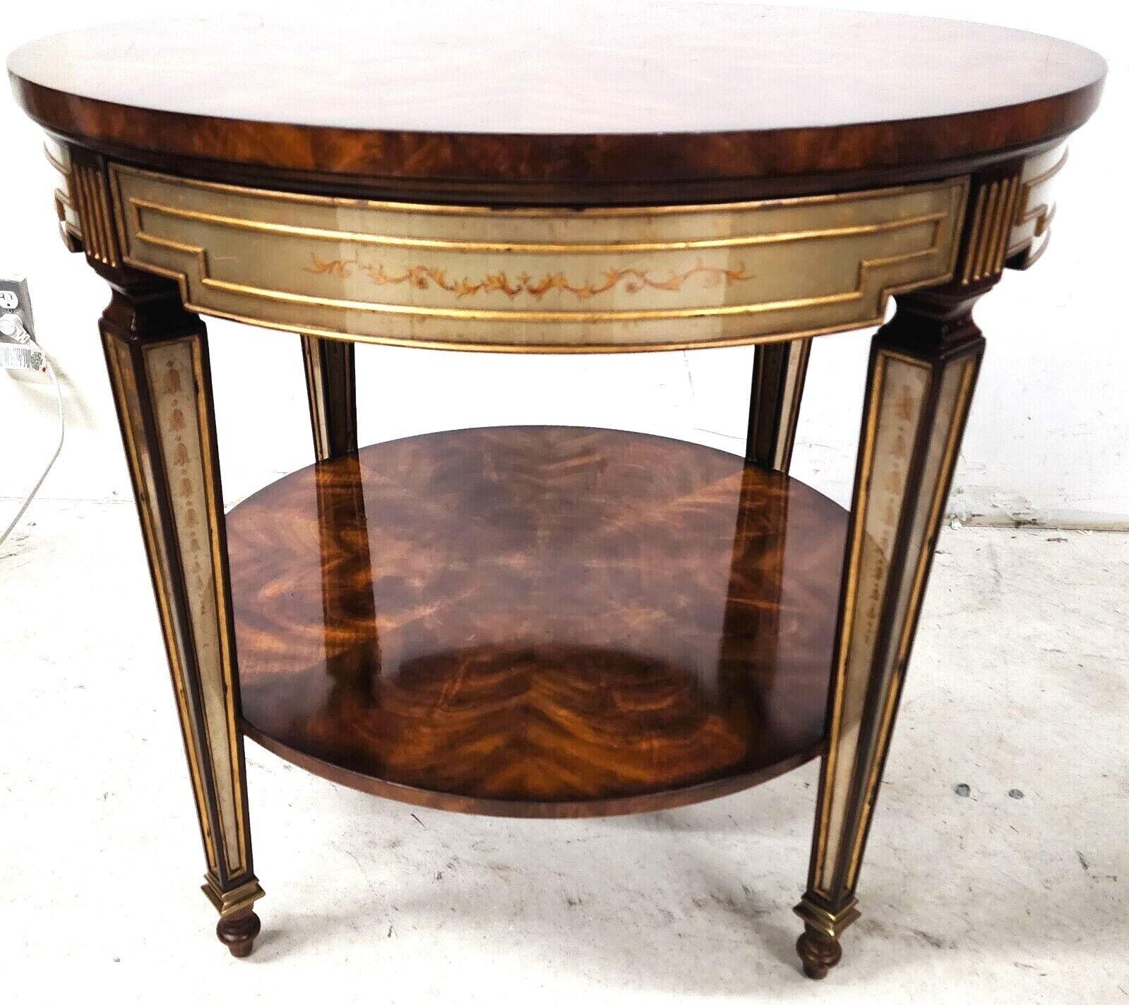 Regency 2 Drawer Eglomise Occasional Side Table by Theodore Alexander 4