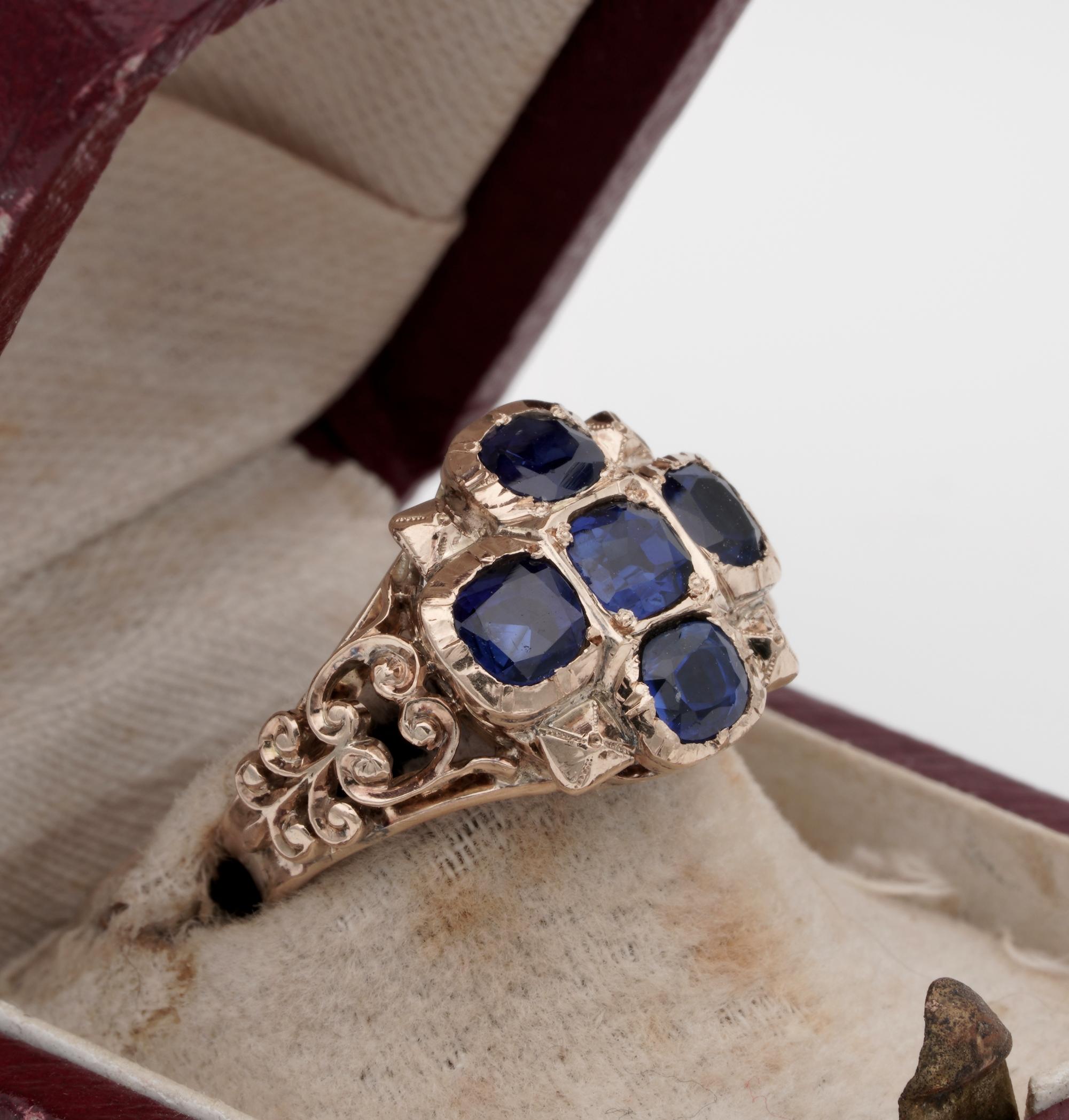 2.80 Carat Natural No Heat Sapphire Rare Ring Possibly, French In Fair Condition For Sale In Napoli, IT