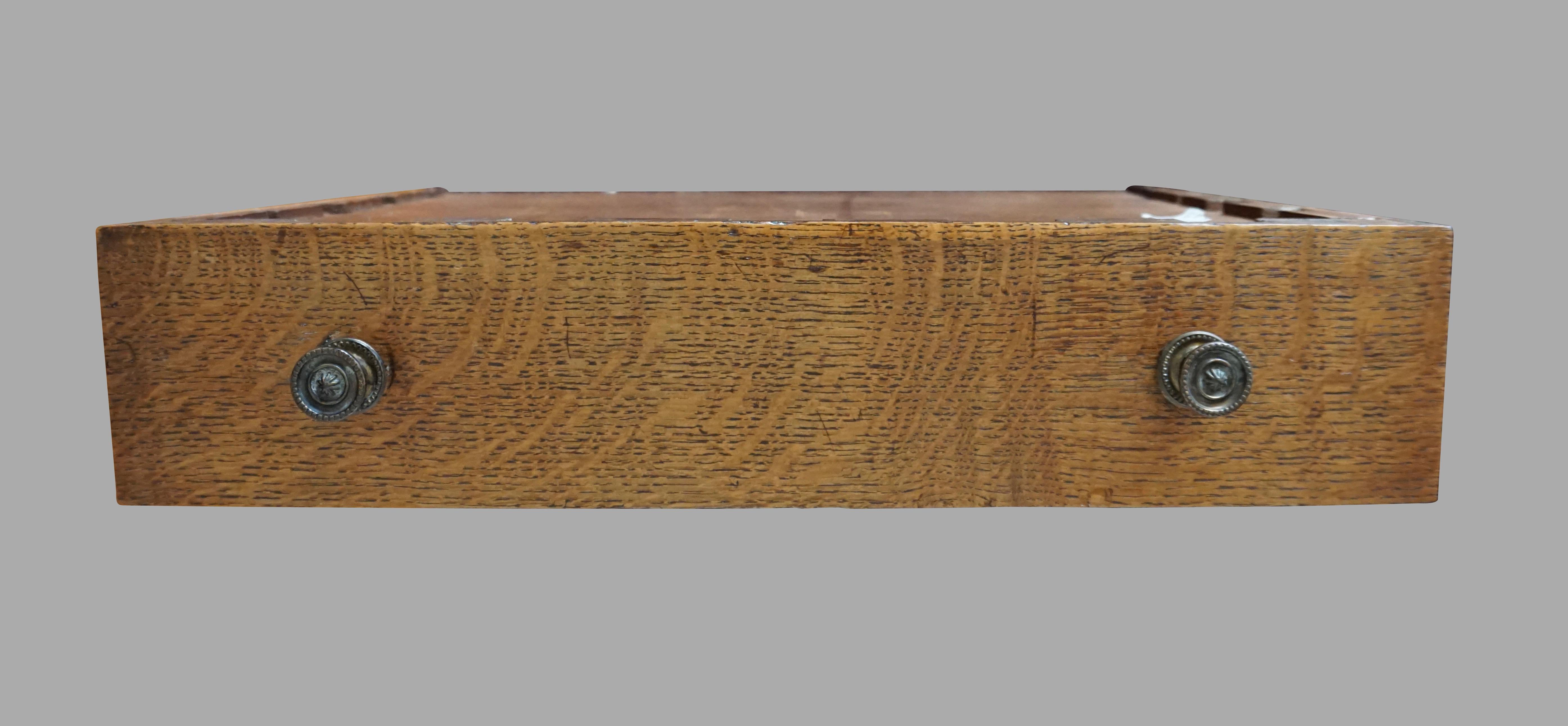Regency 3 Section Oak Canterbury with Drawer of Unusual Serpentine Form  2