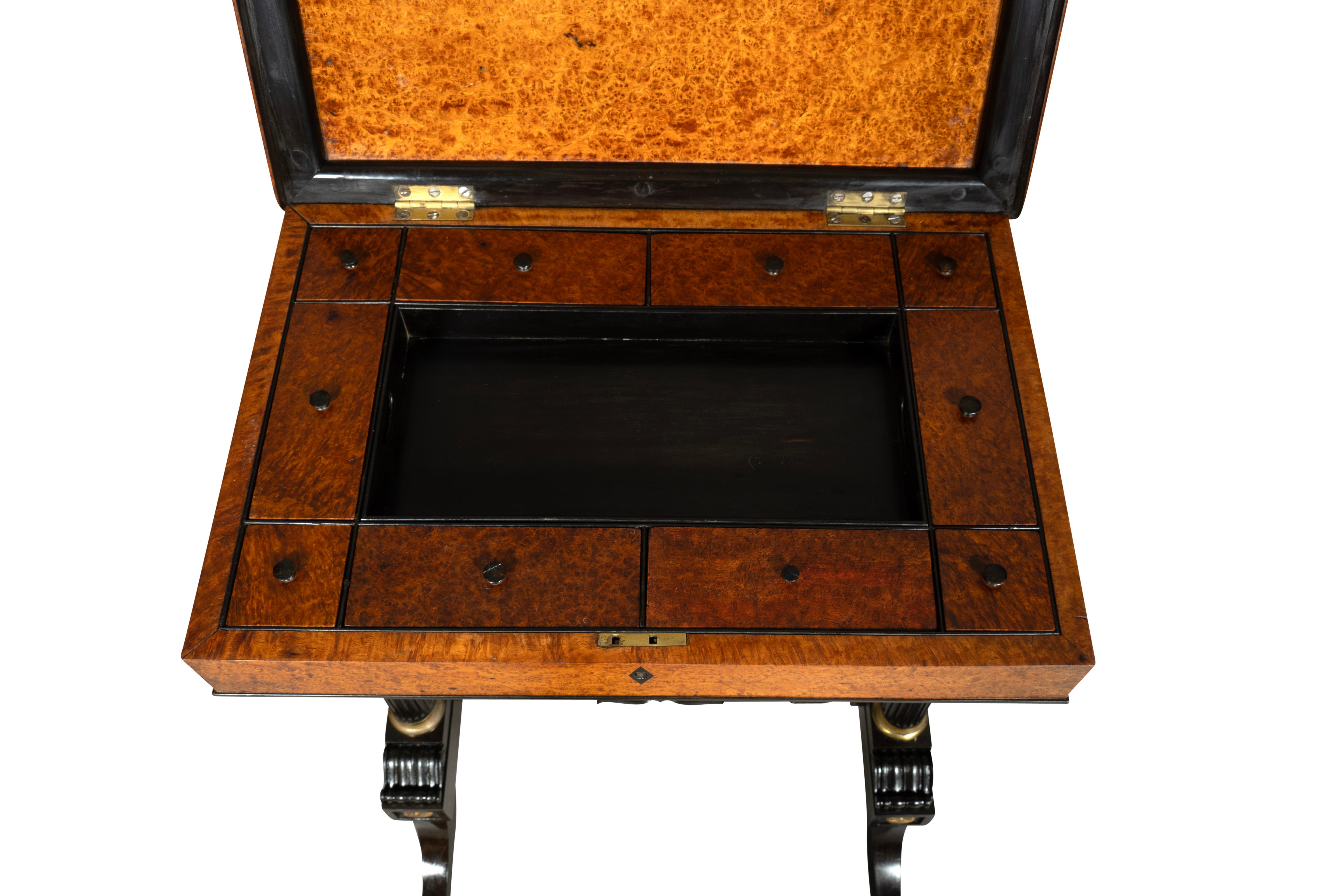 Regency Amboyna and Ebony Table For Sale 7