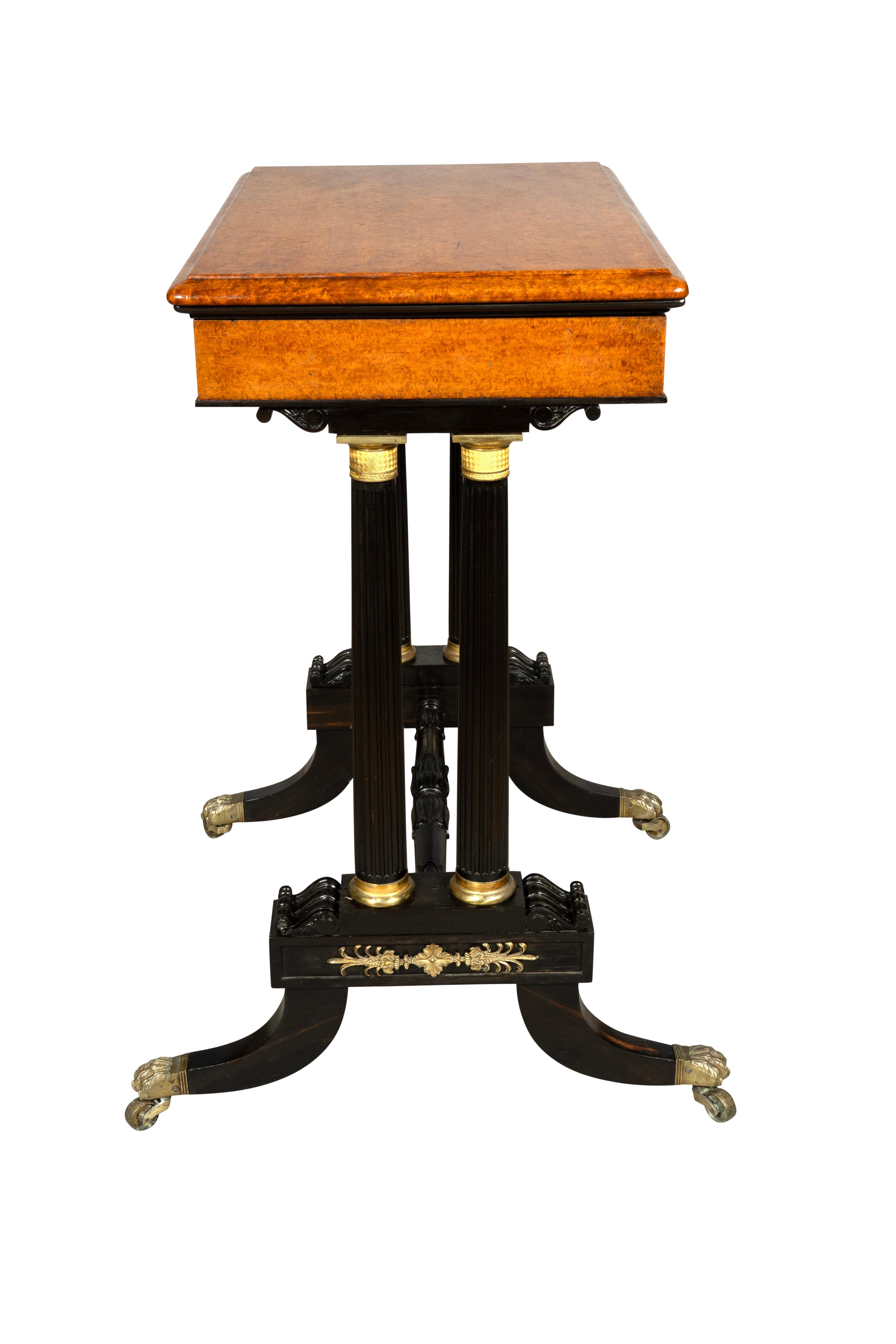 Early 19th Century Regency Amboyna and Ebony Table For Sale