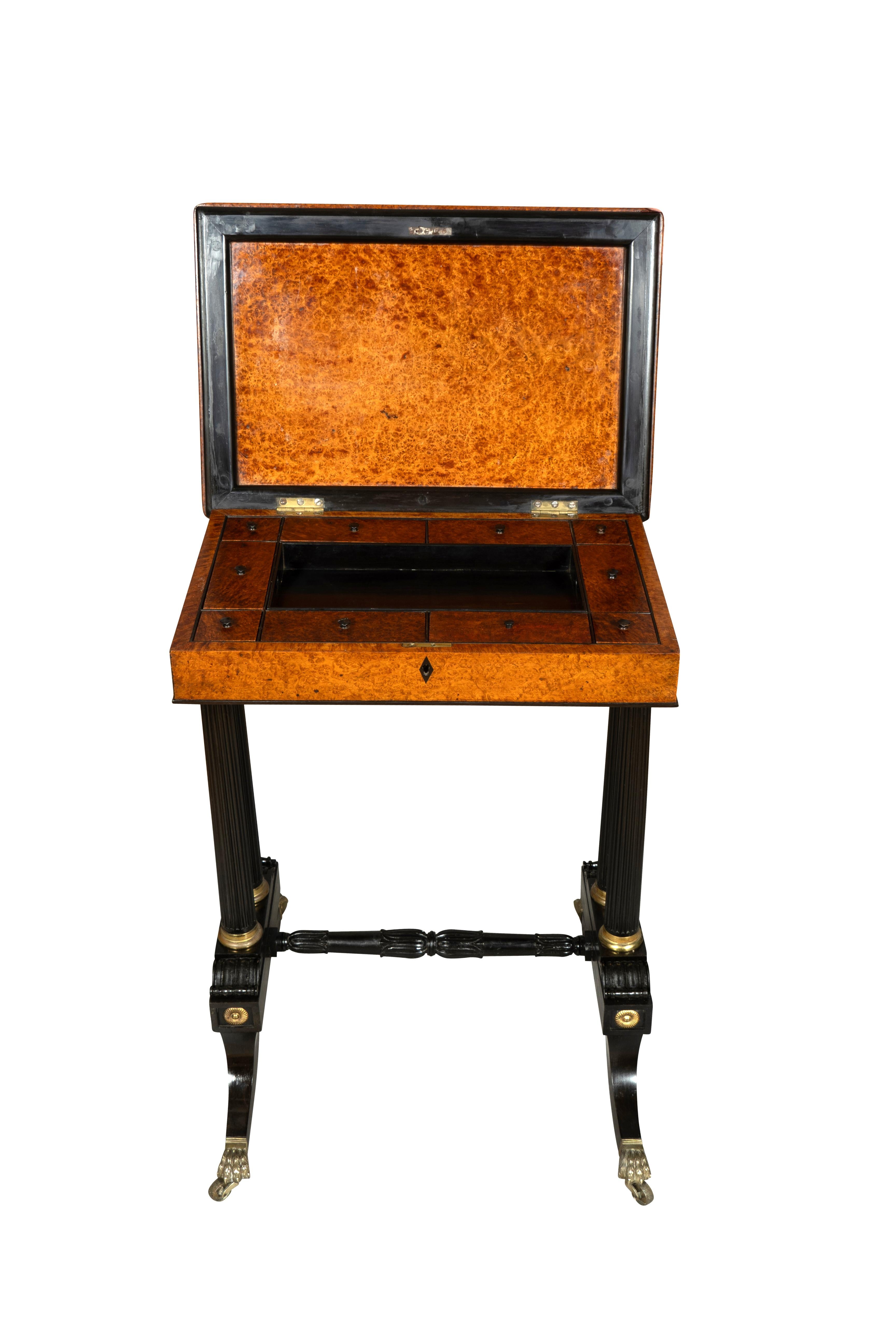 Regency Amboyna and Ebony Table For Sale 1