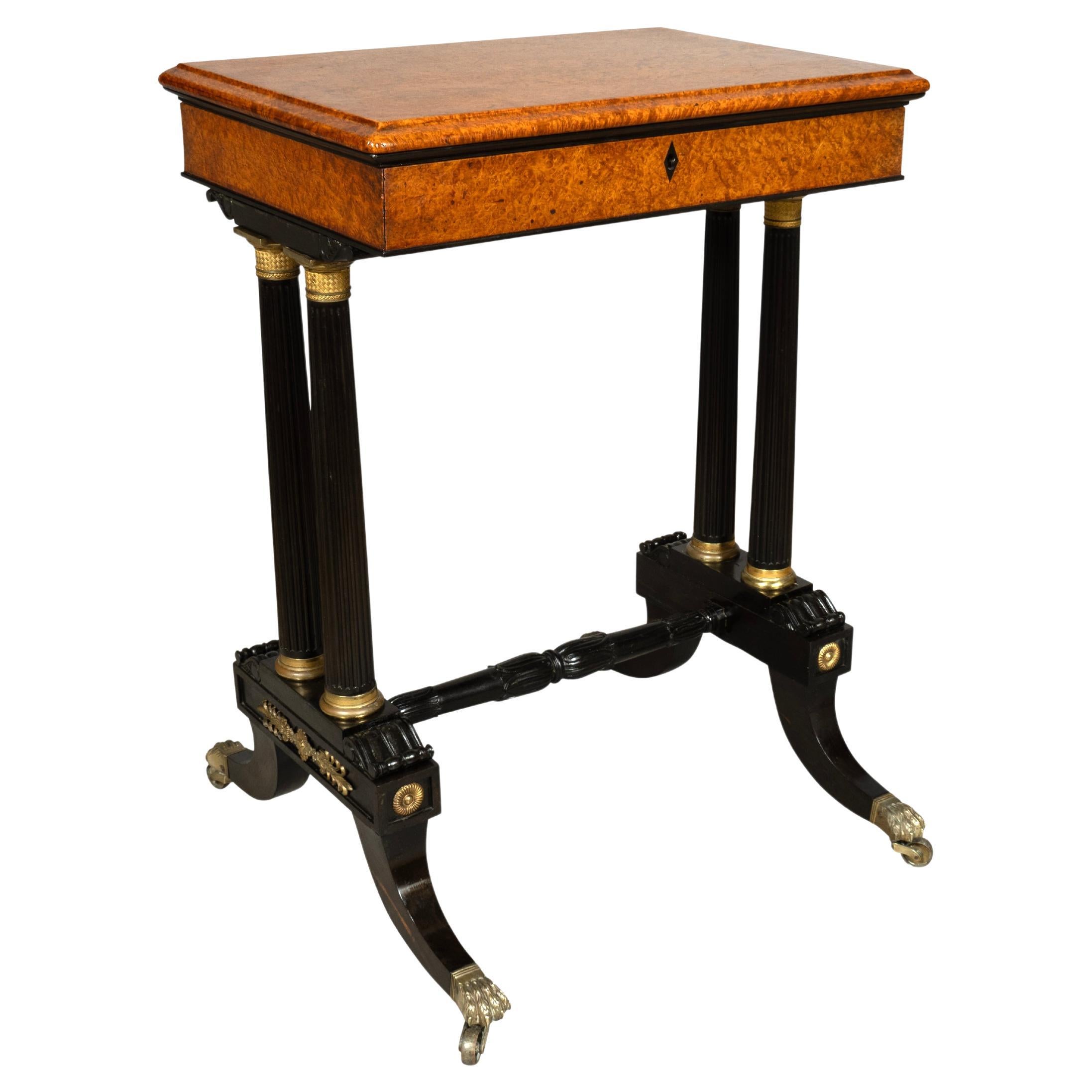 Regency Amboyna and Ebony Table